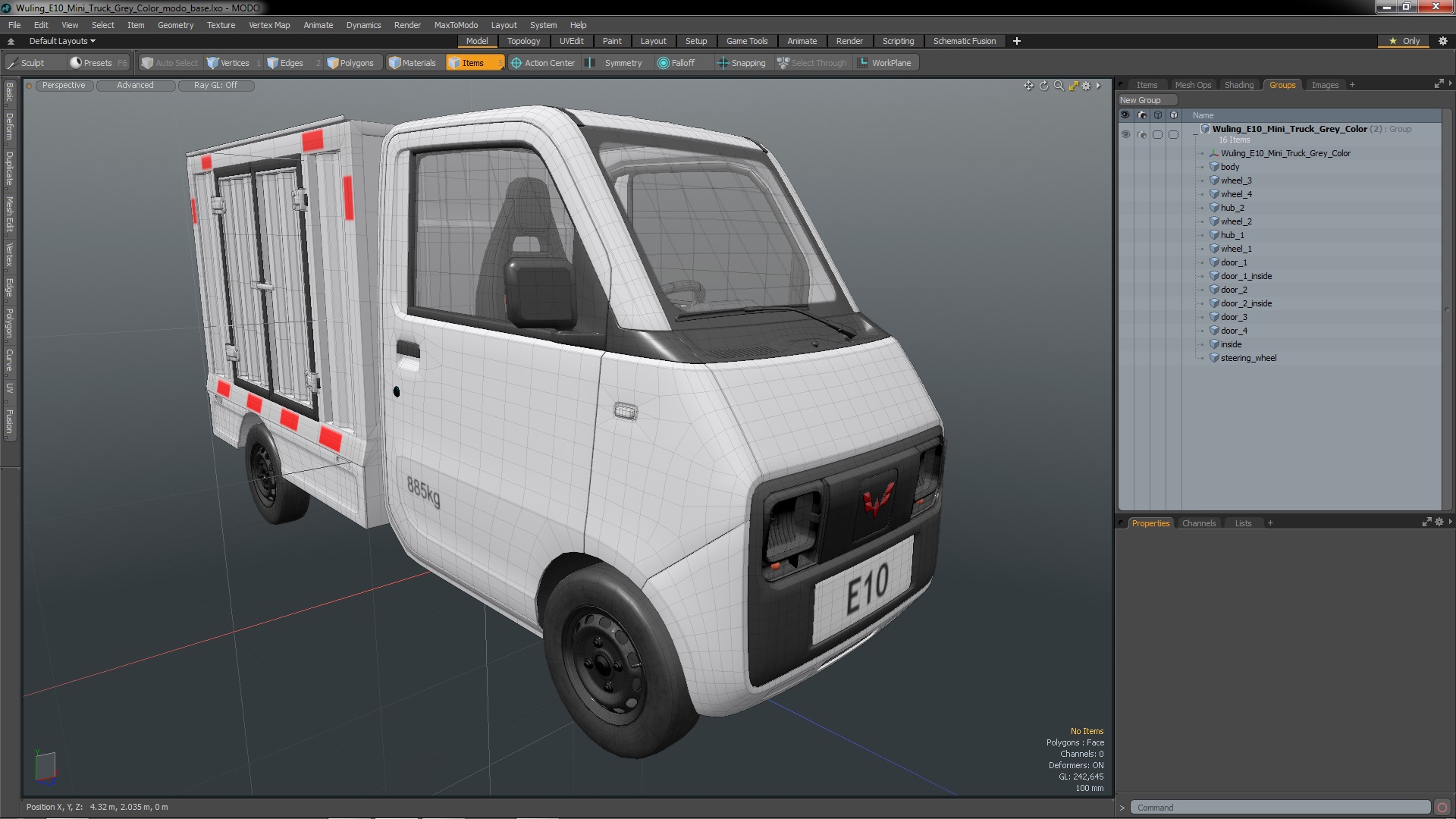 Wuling E10 Mini Truck Grey Color 3D