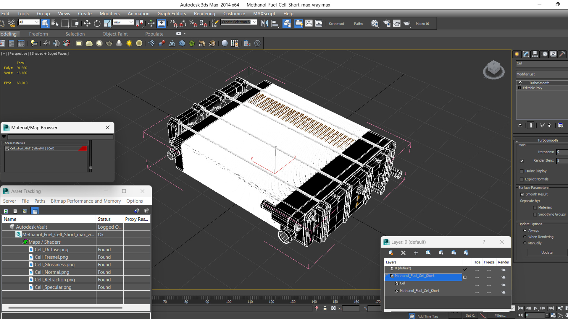 Methanol Fuel Cell Short 3D model