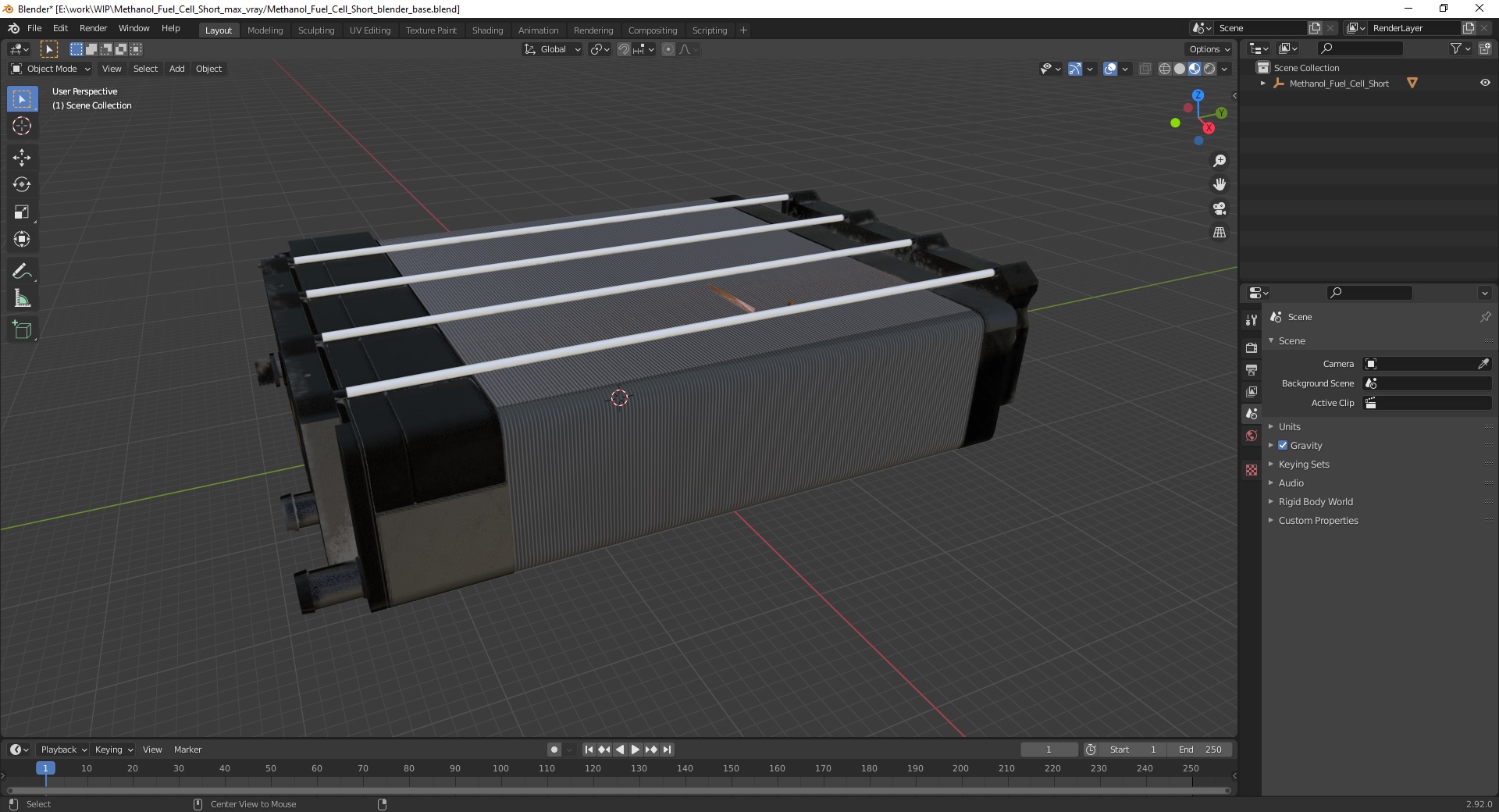 Methanol Fuel Cell Short 3D model