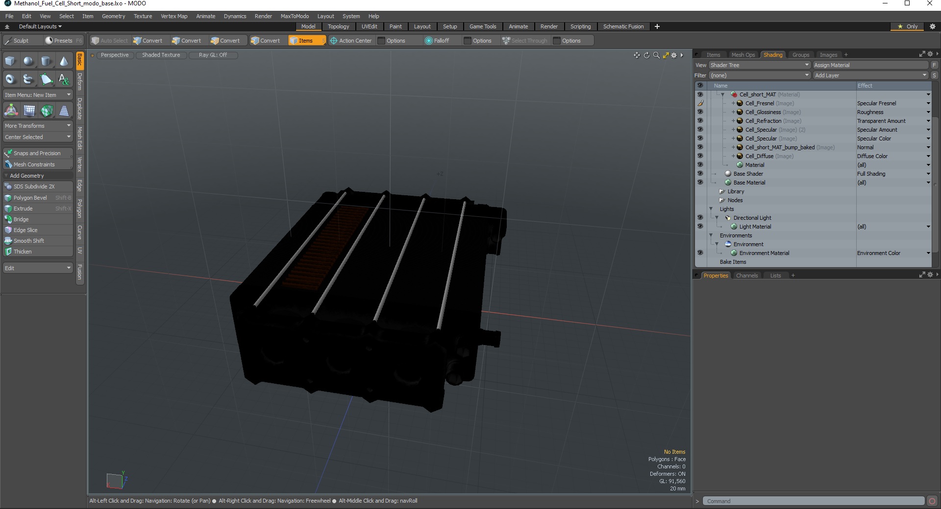 Methanol Fuel Cell Short 3D model