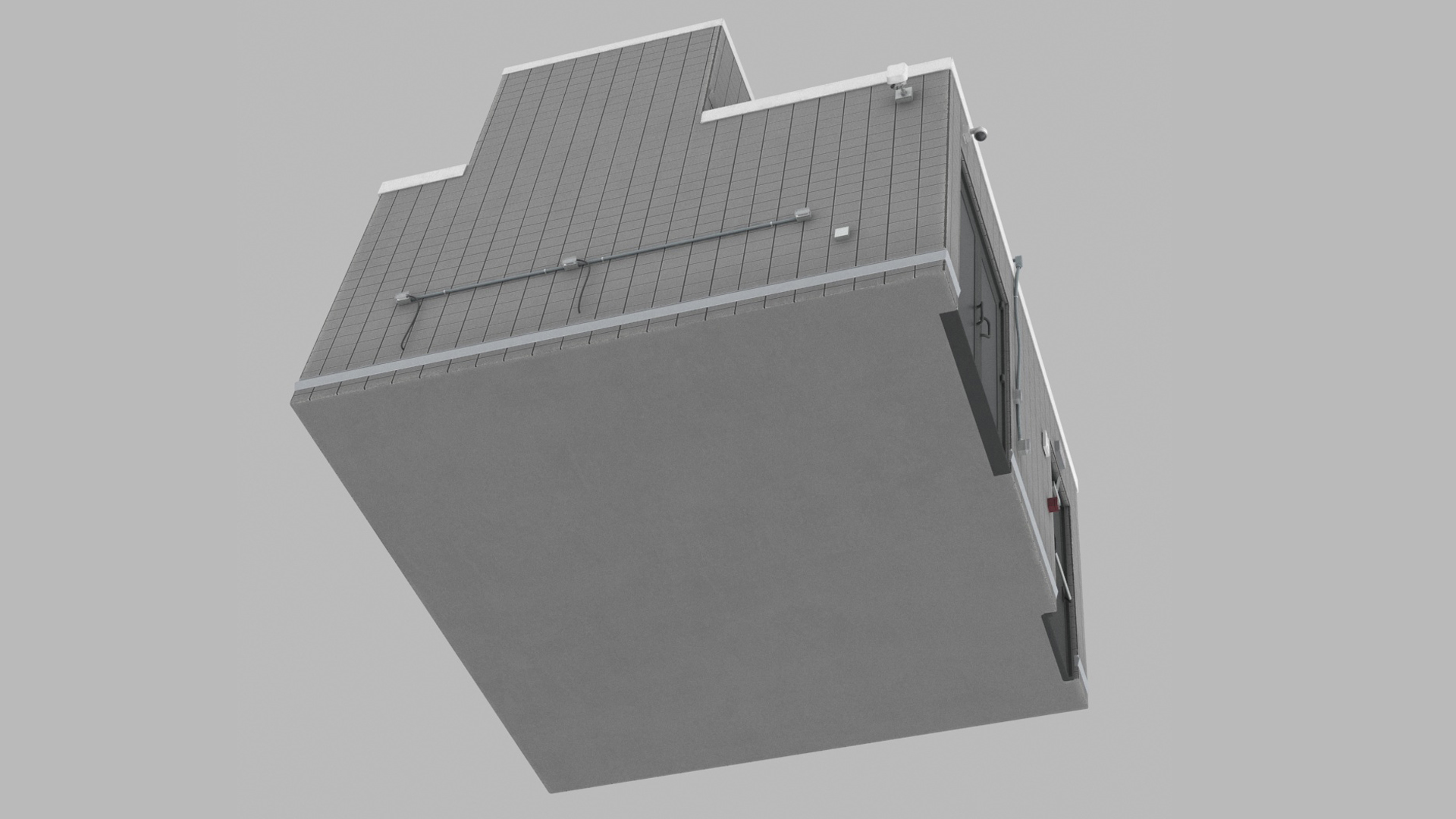3D model Building Rooftop Entrance