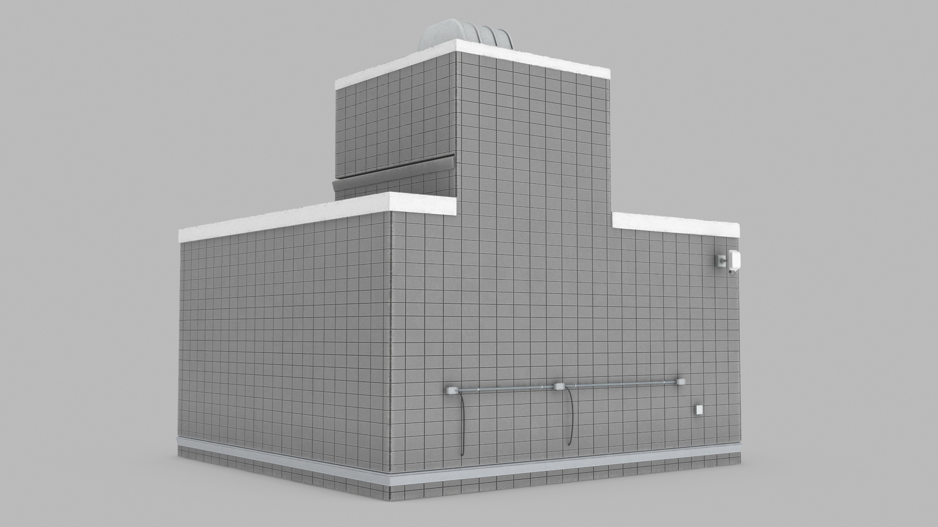 3D model Building Rooftop Entrance