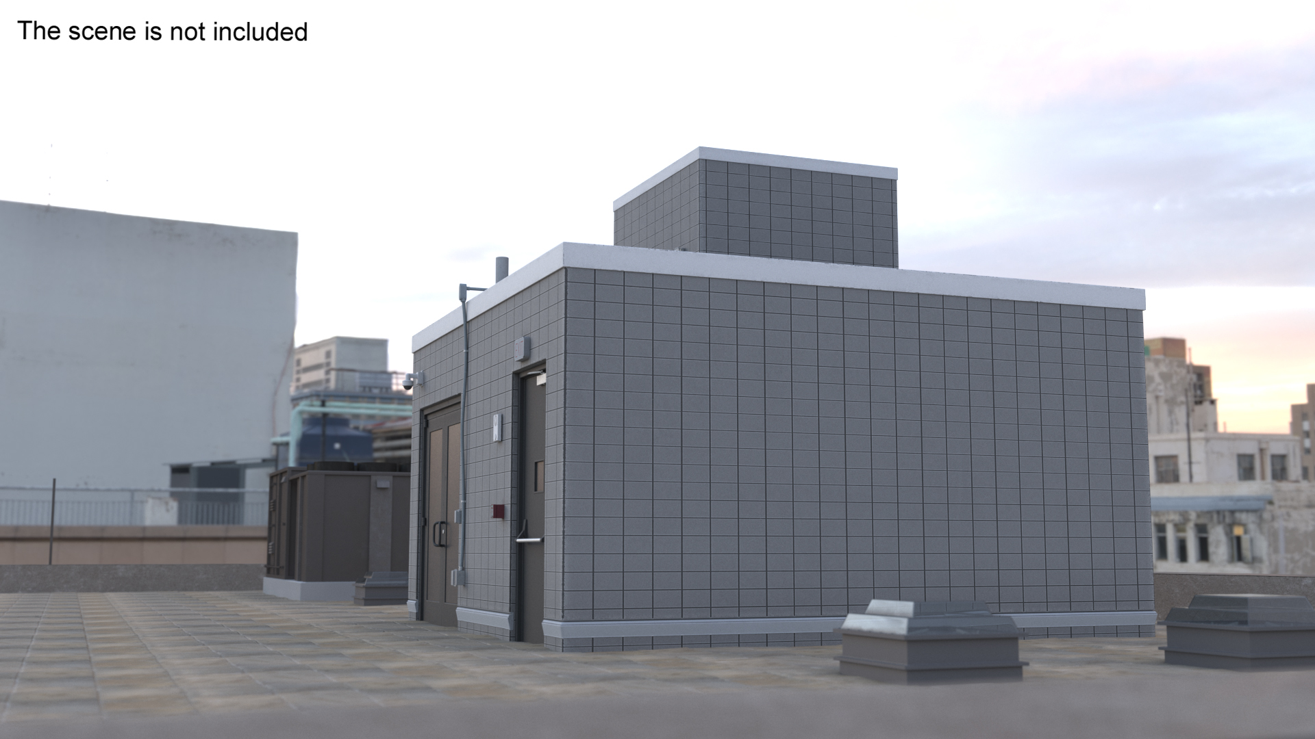 3D model Building Rooftop Entrance