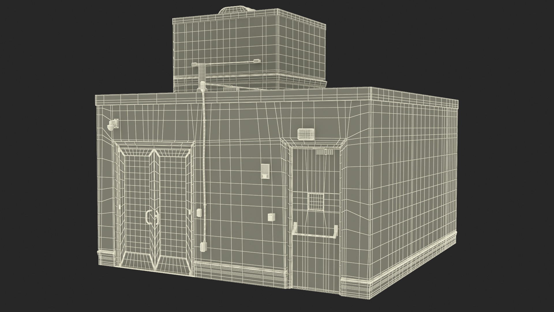 3D model Building Rooftop Entrance
