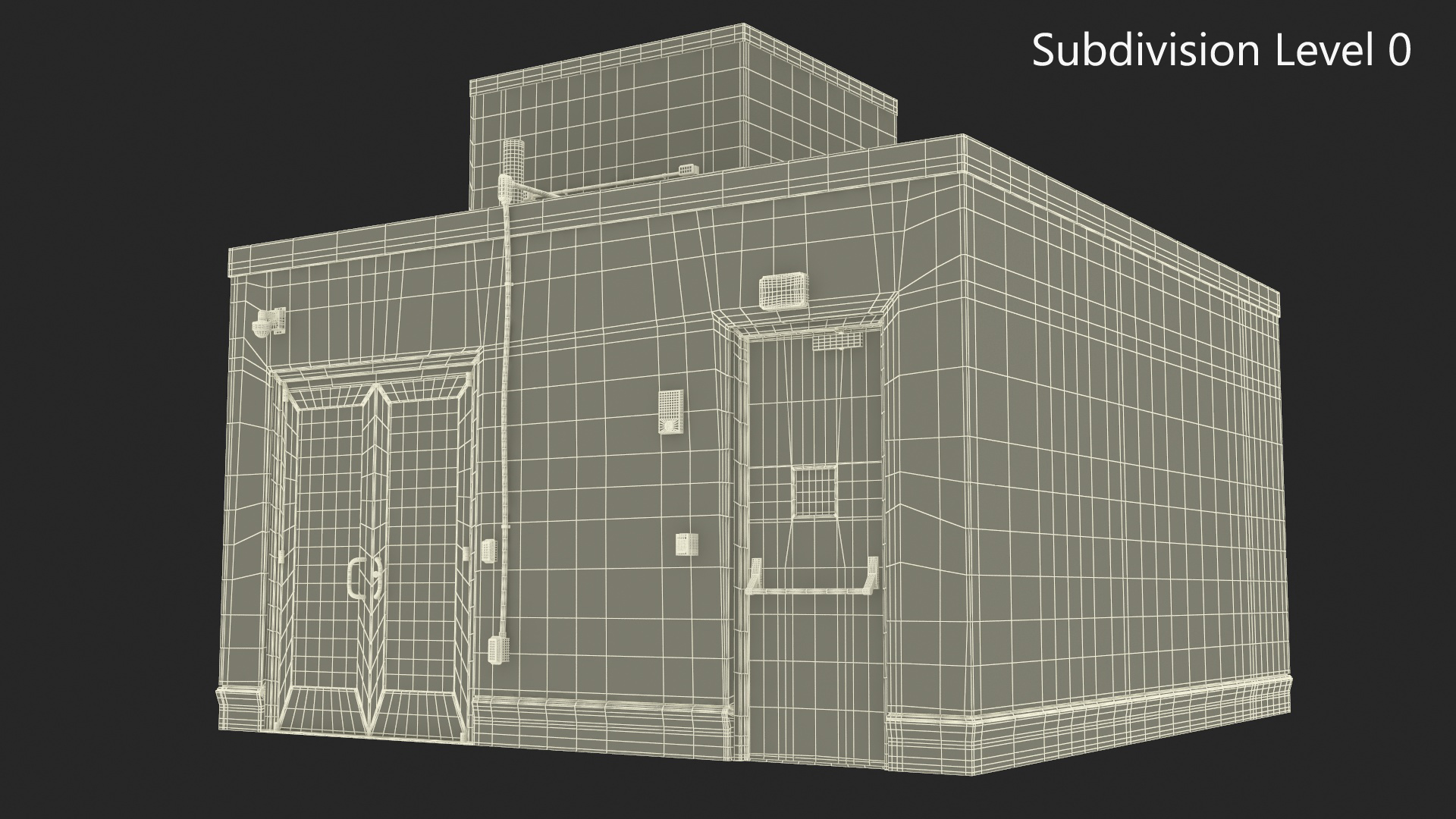 3D model Building Rooftop Entrance
