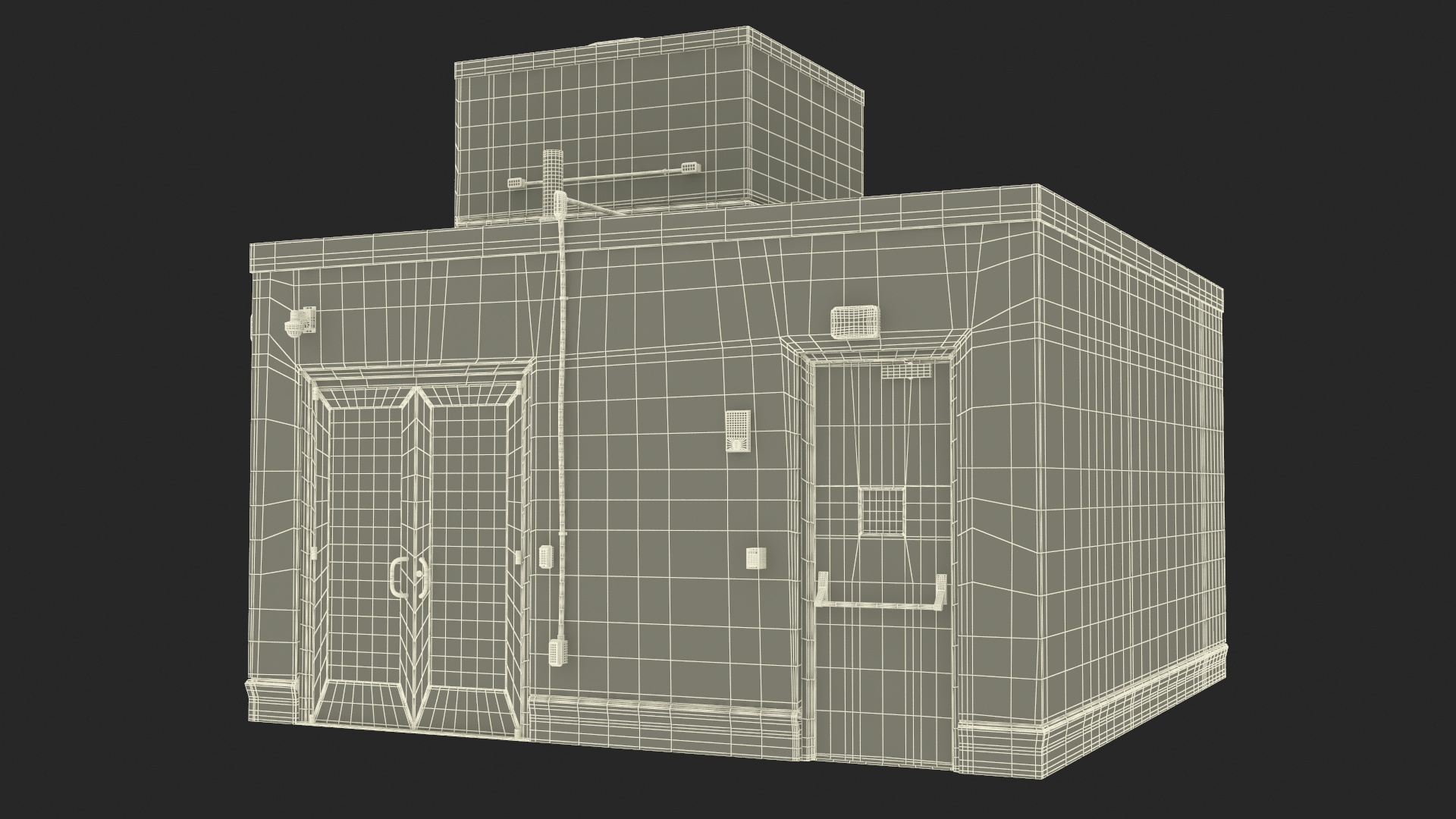 3D model Building Rooftop Entrance