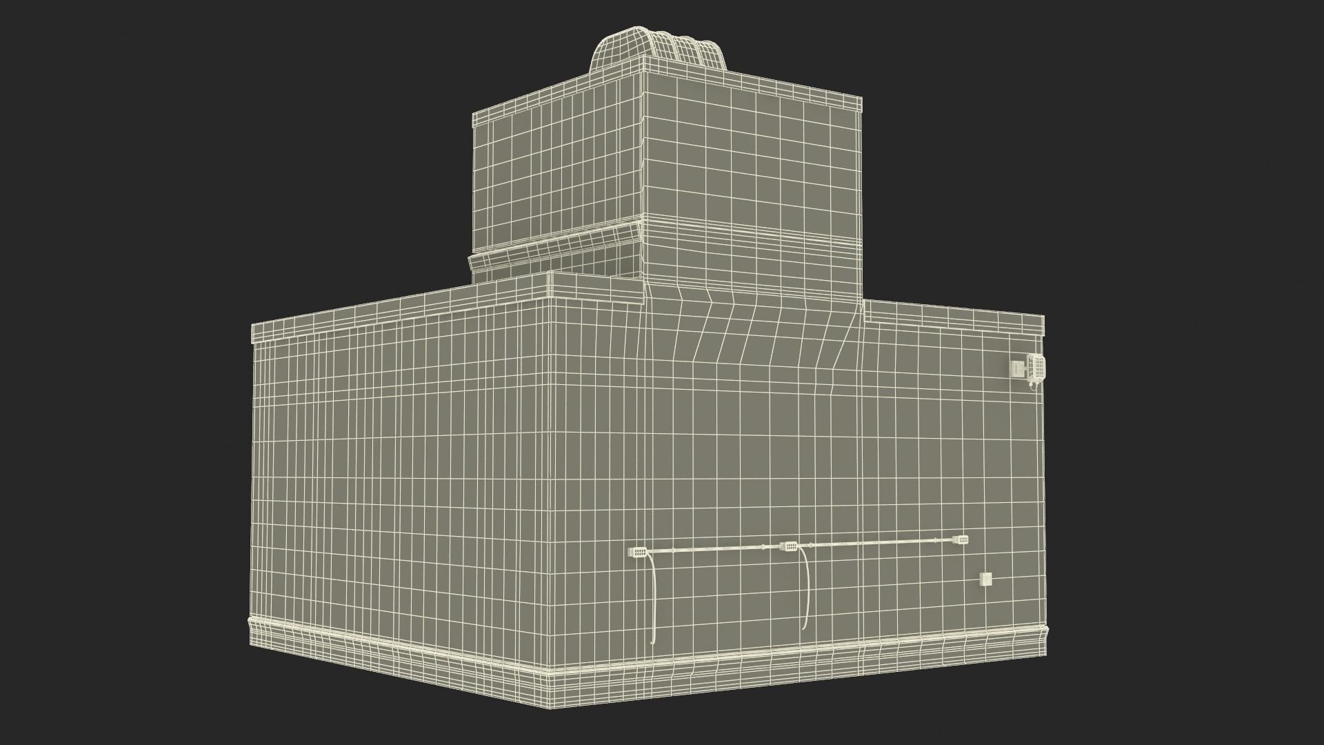 3D model Building Rooftop Entrance