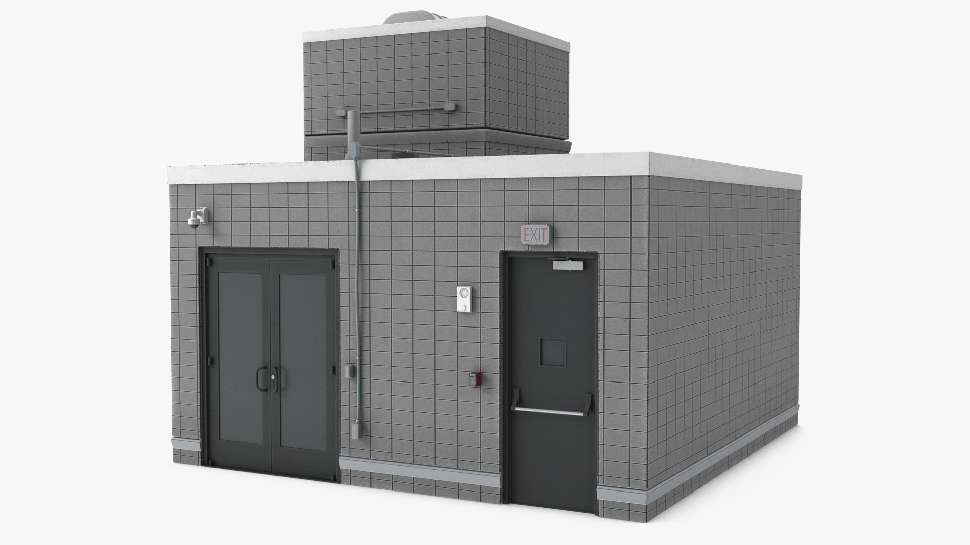3D model Building Rooftop Entrance