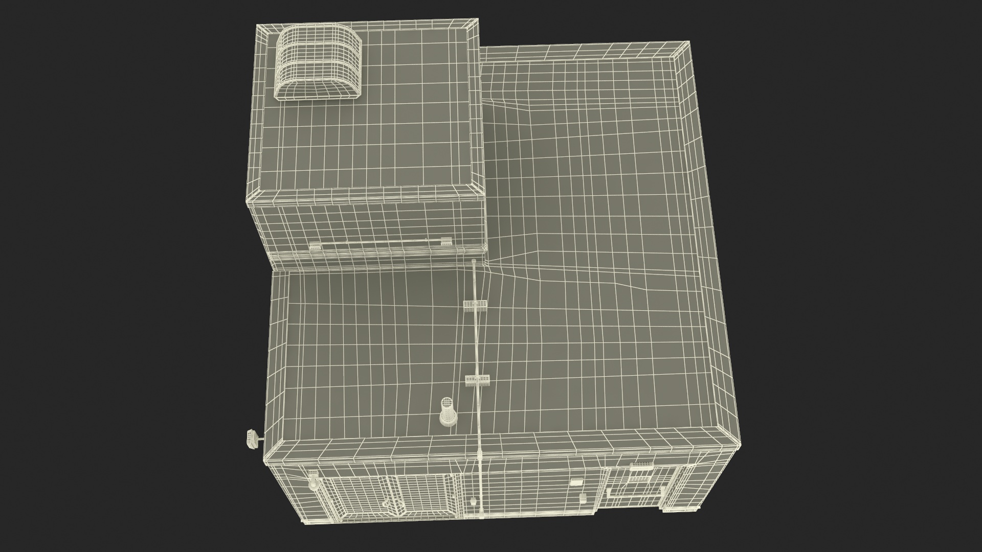 3D model Building Rooftop Entrance
