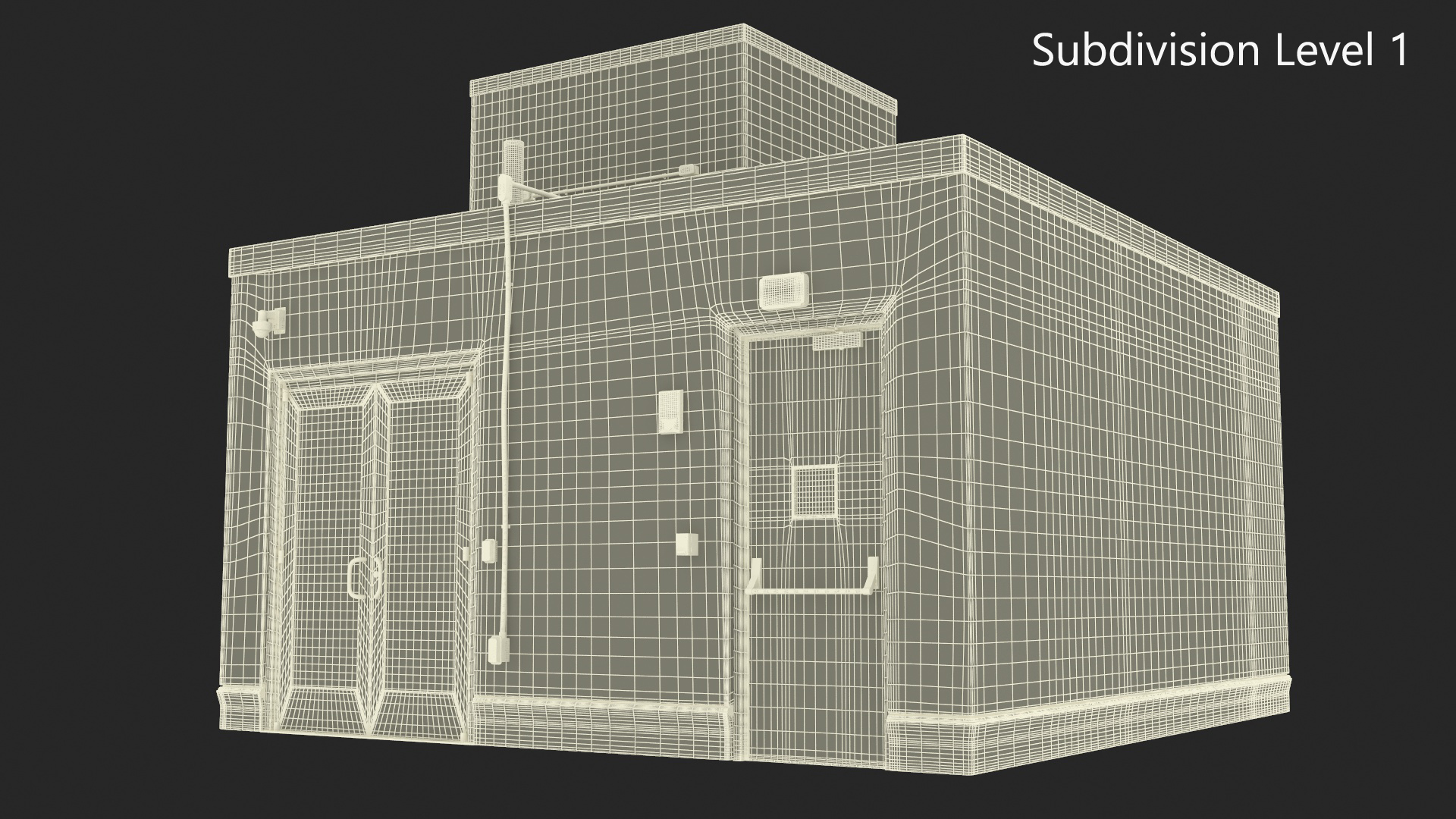 3D model Building Rooftop Entrance