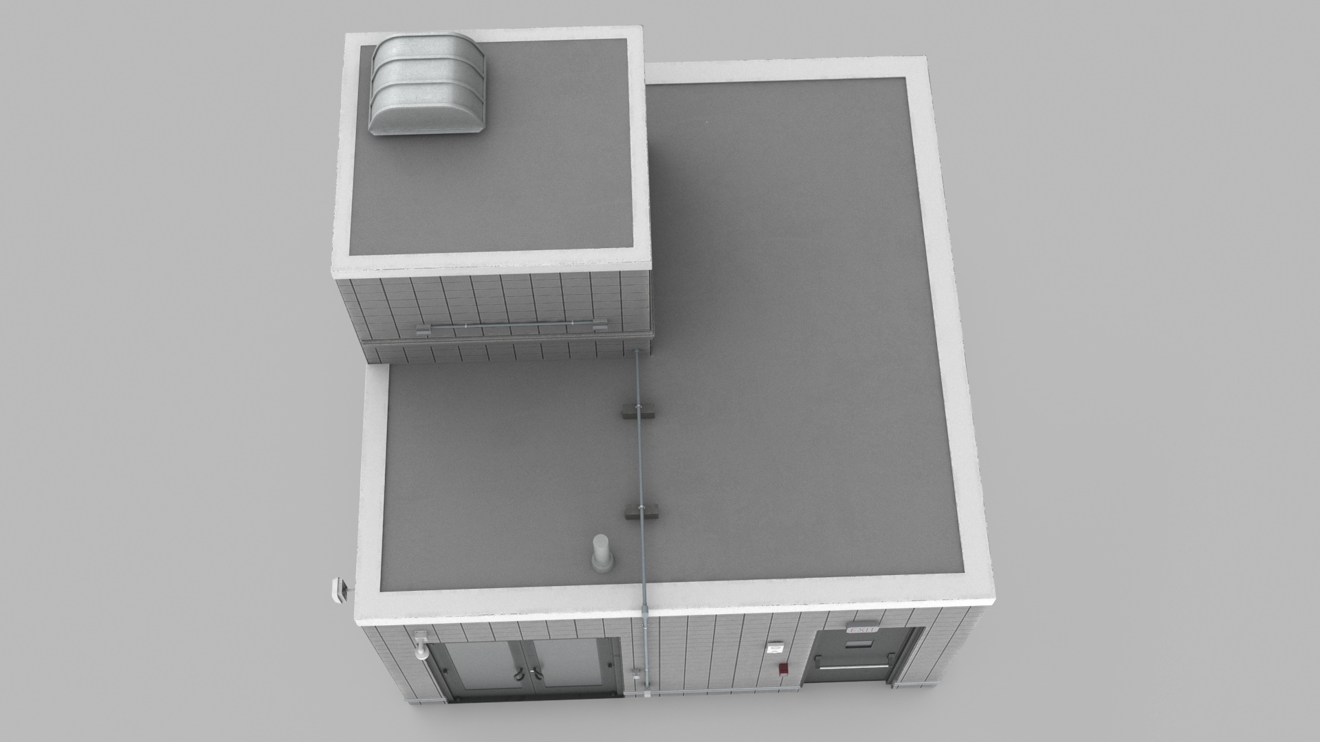 3D model Building Rooftop Entrance