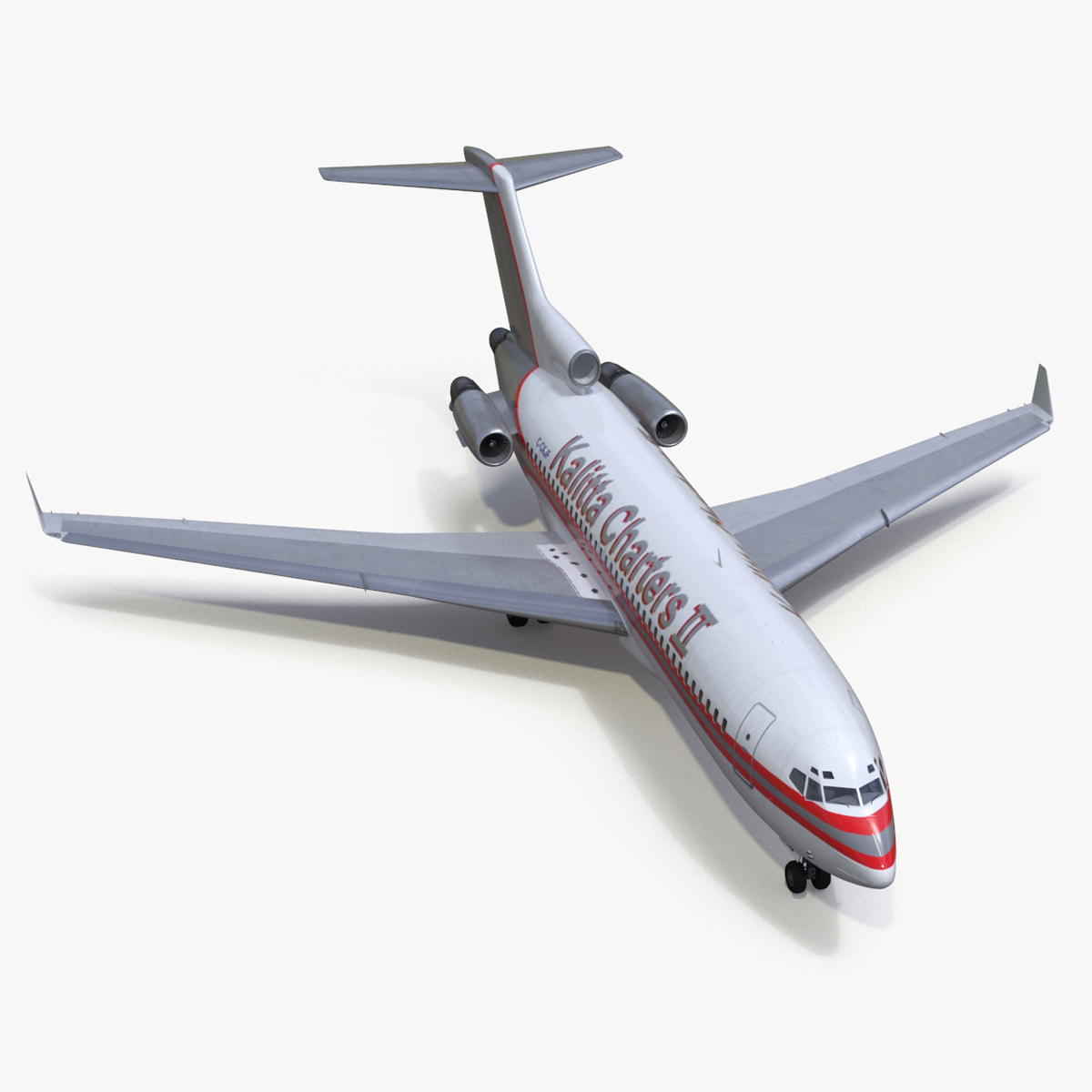 3D Charter Boeing 727-100 Kalitta Charters Rigged