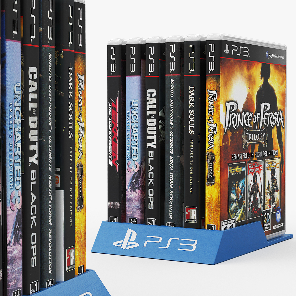 PlayStation 3 Game Cases Set with Holder