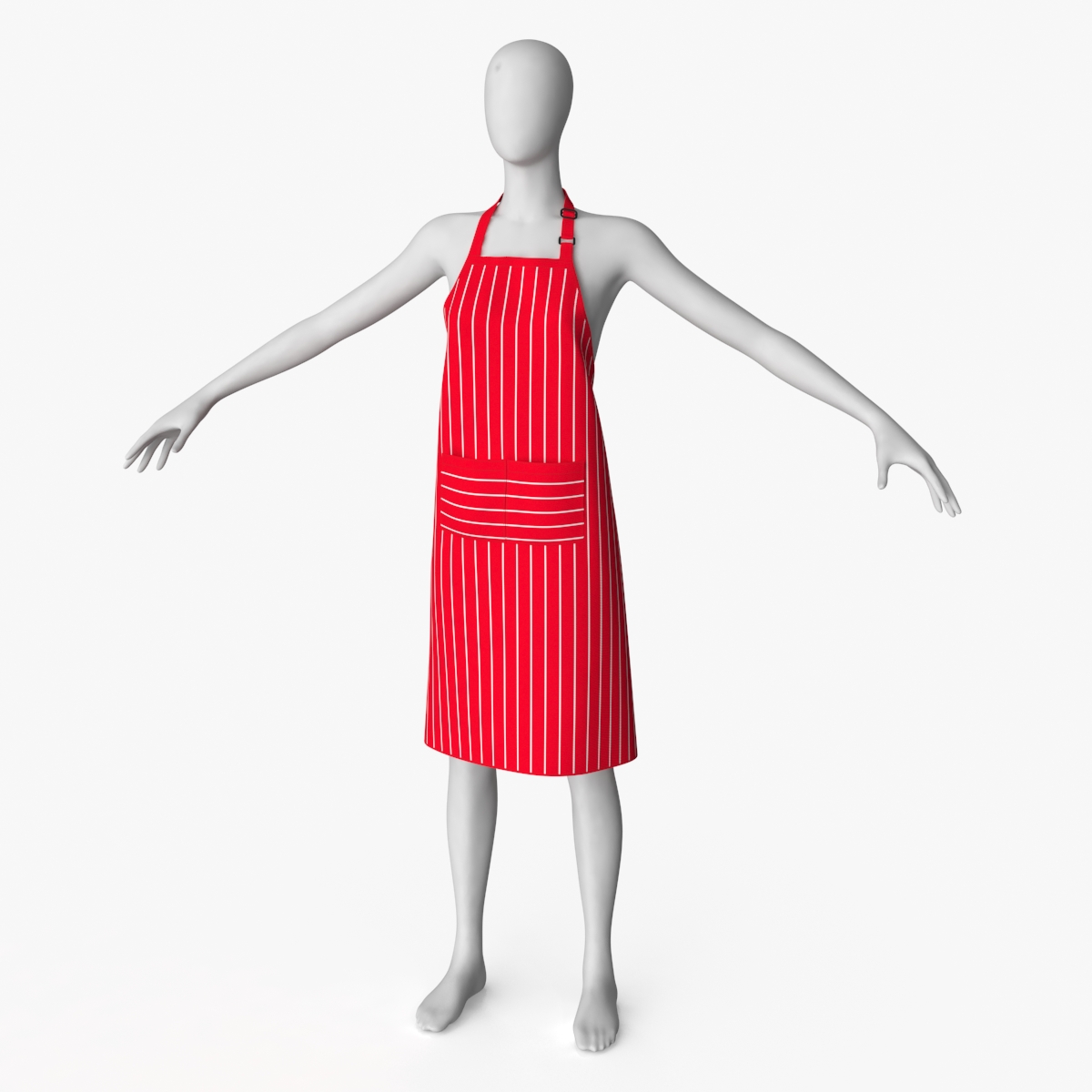 Striped Cooking Apron on Woman Mannequin