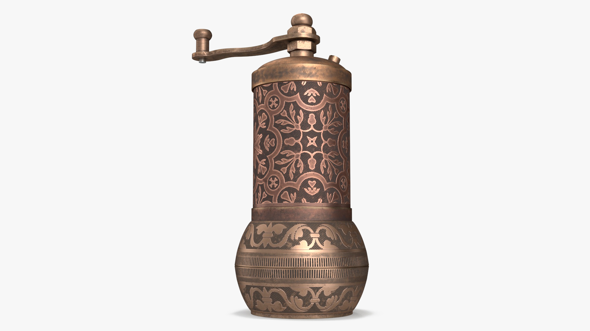 3D Authentic Vintage Bronze Spice Grinder model