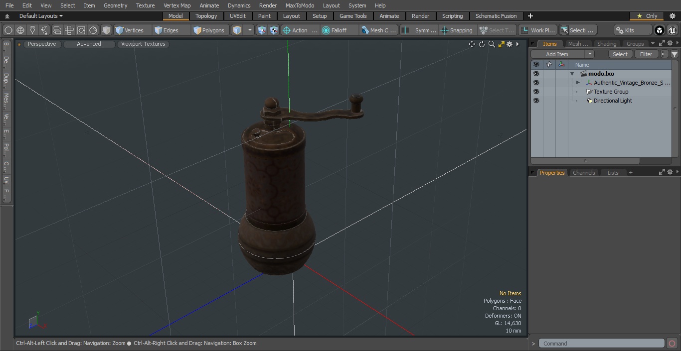 3D Authentic Vintage Bronze Spice Grinder model