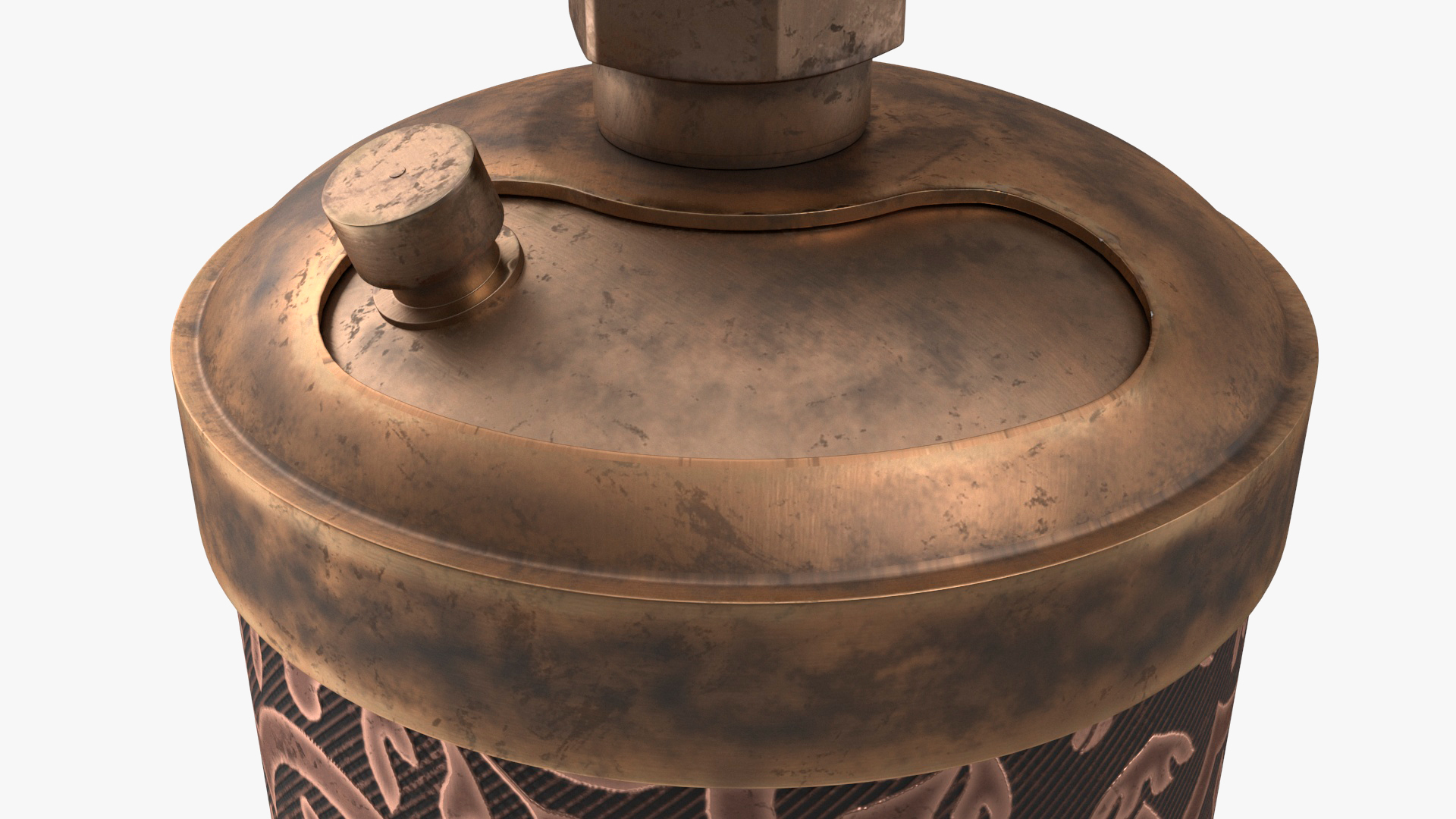 3D Authentic Vintage Bronze Spice Grinder model