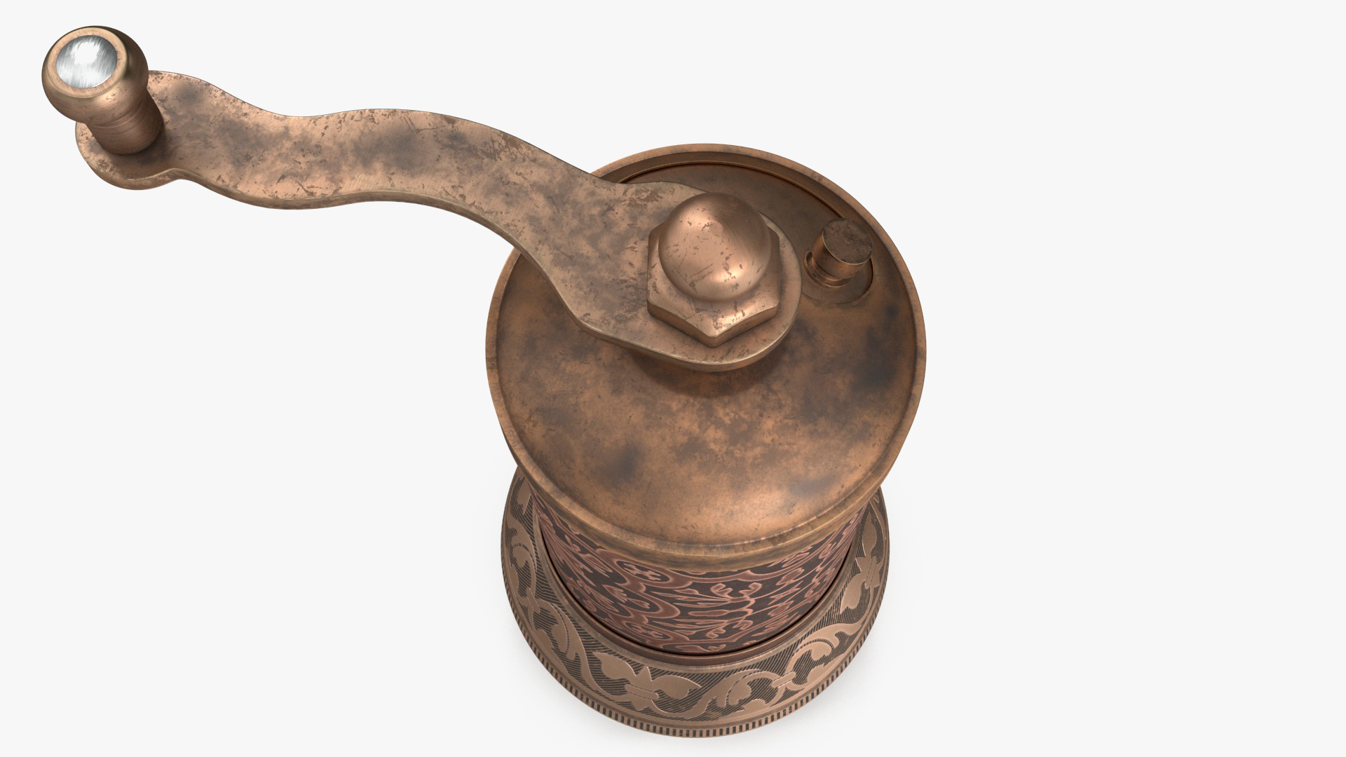 3D Authentic Vintage Bronze Spice Grinder model
