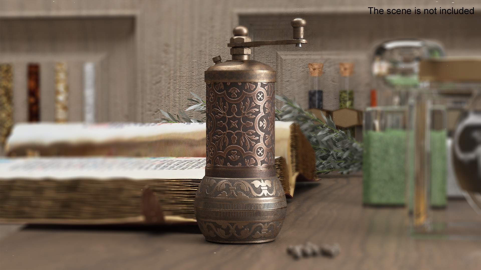 3D Authentic Vintage Bronze Spice Grinder model