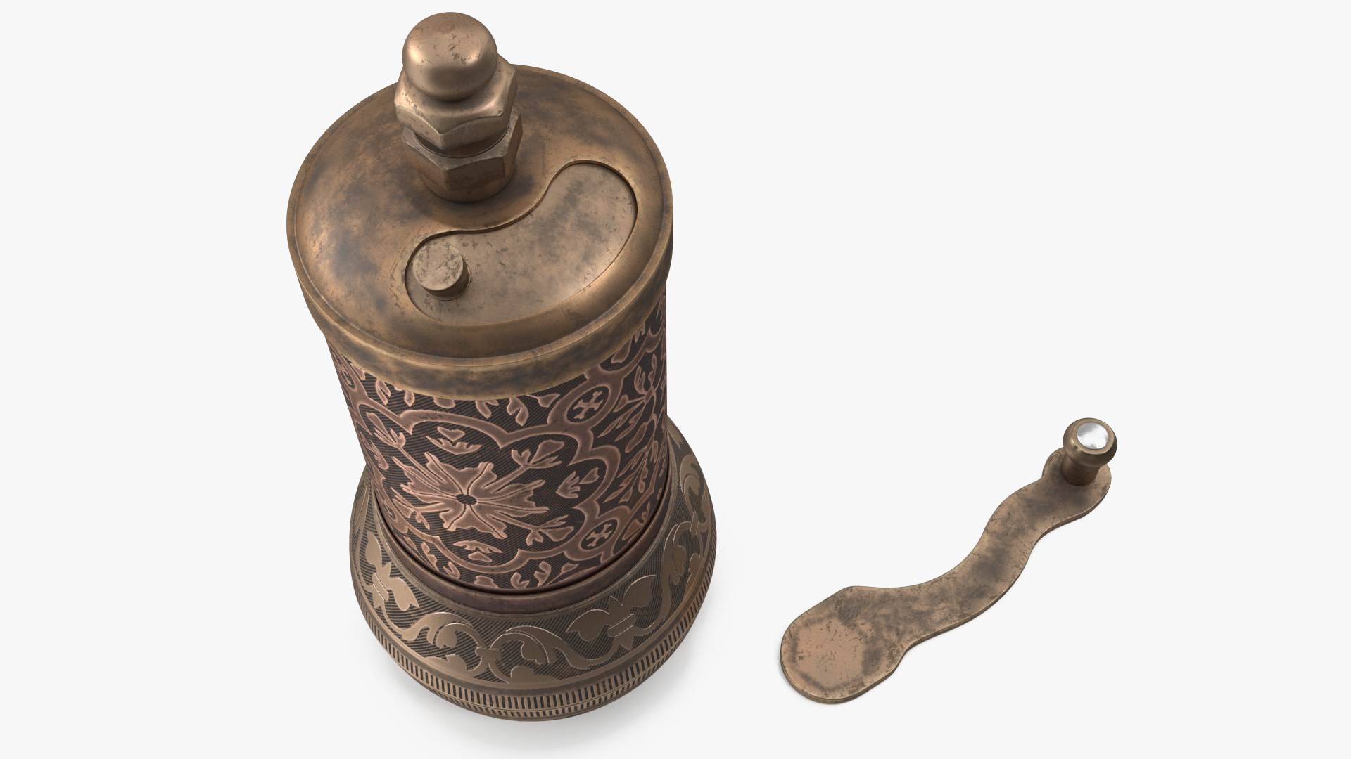 3D Authentic Vintage Bronze Spice Grinder model