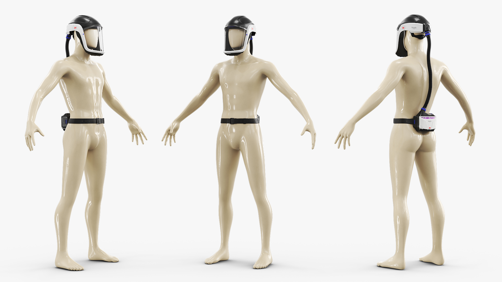 3M Versaflo M-306 Safety Helmet Rigged 3D model preview