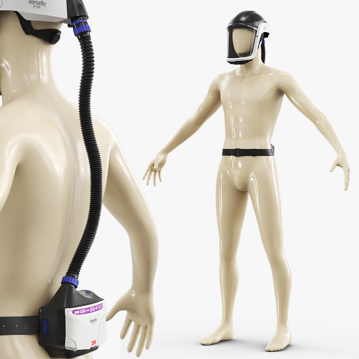 3M Versaflo M-306 Safety Helmet Rigged, view 3