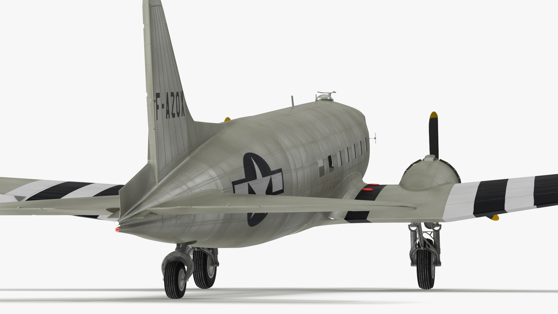 3D World War II C-47 Skytrain Aircraft Rigged for Cinema 4D