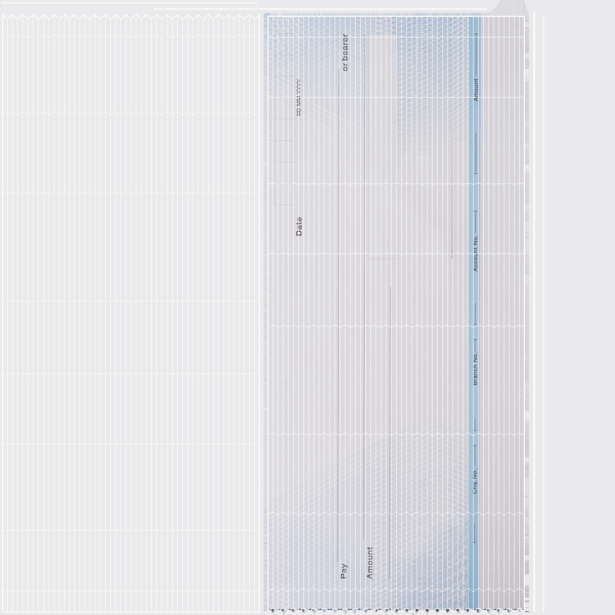 3D Torn Off Blank Bank Cheque