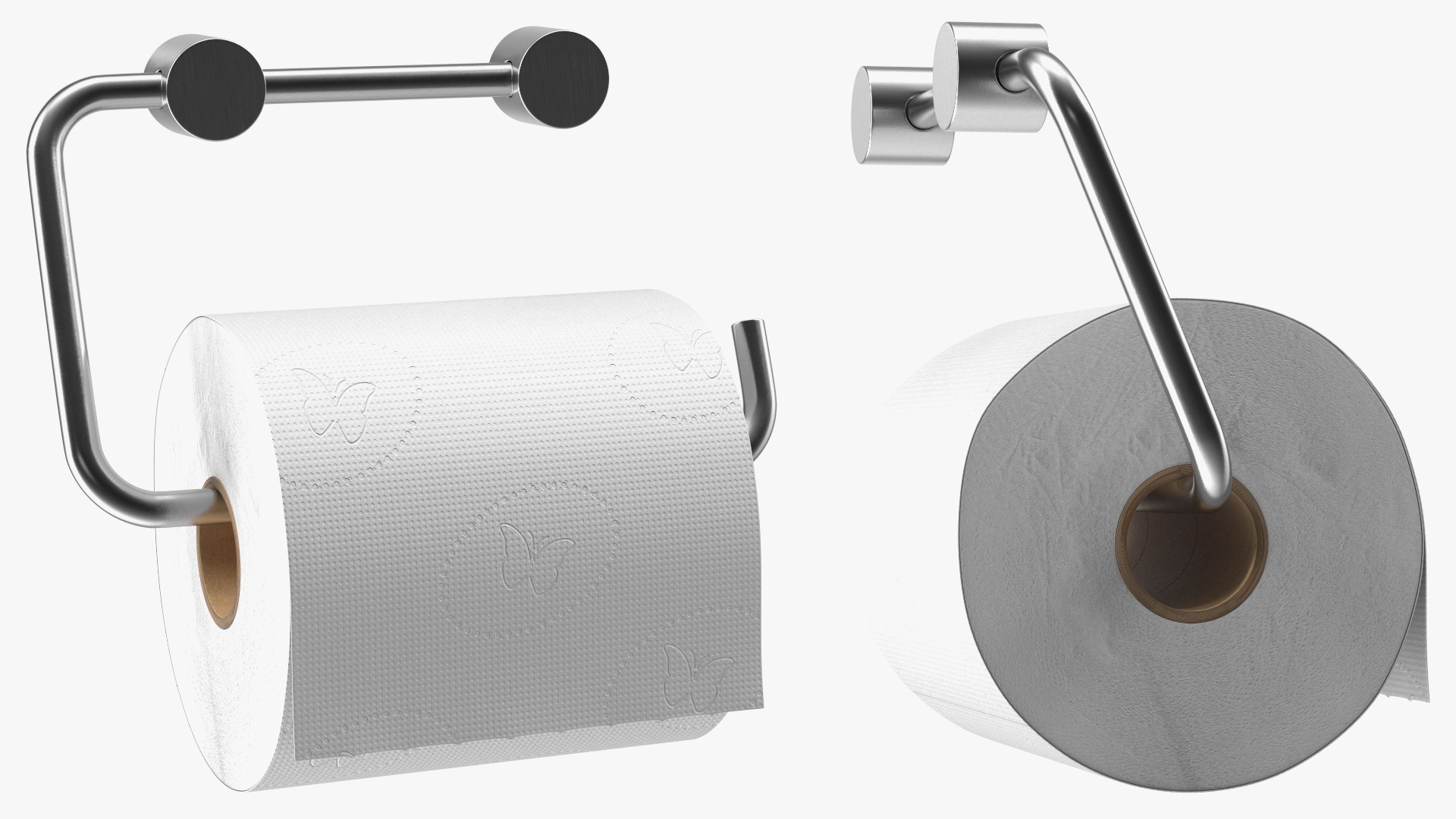 Toilet Roll Holder With Paper 3D model