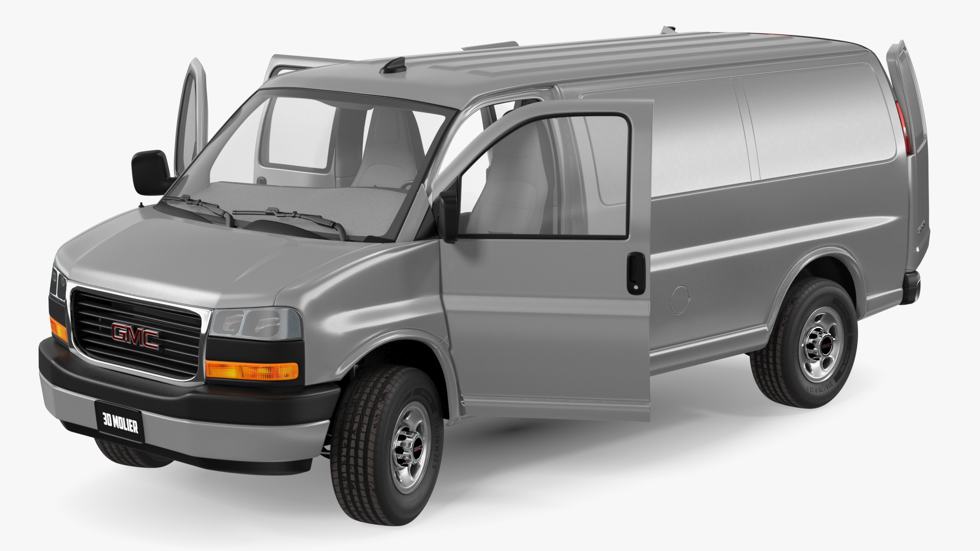 3D GMC Savana Van Grey Rigged