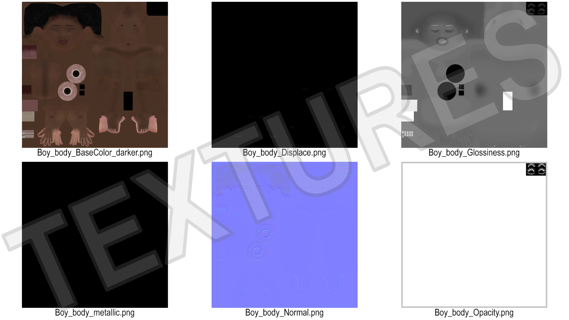 3D model Baby Boy Dark Skinned Wearing Bodysuit A-Pose