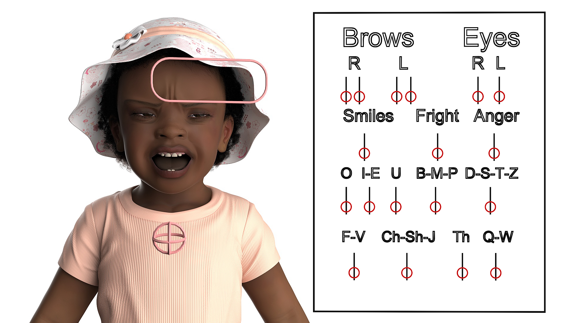 3D Little African Girl Light Skin in Summer Fur Rigged