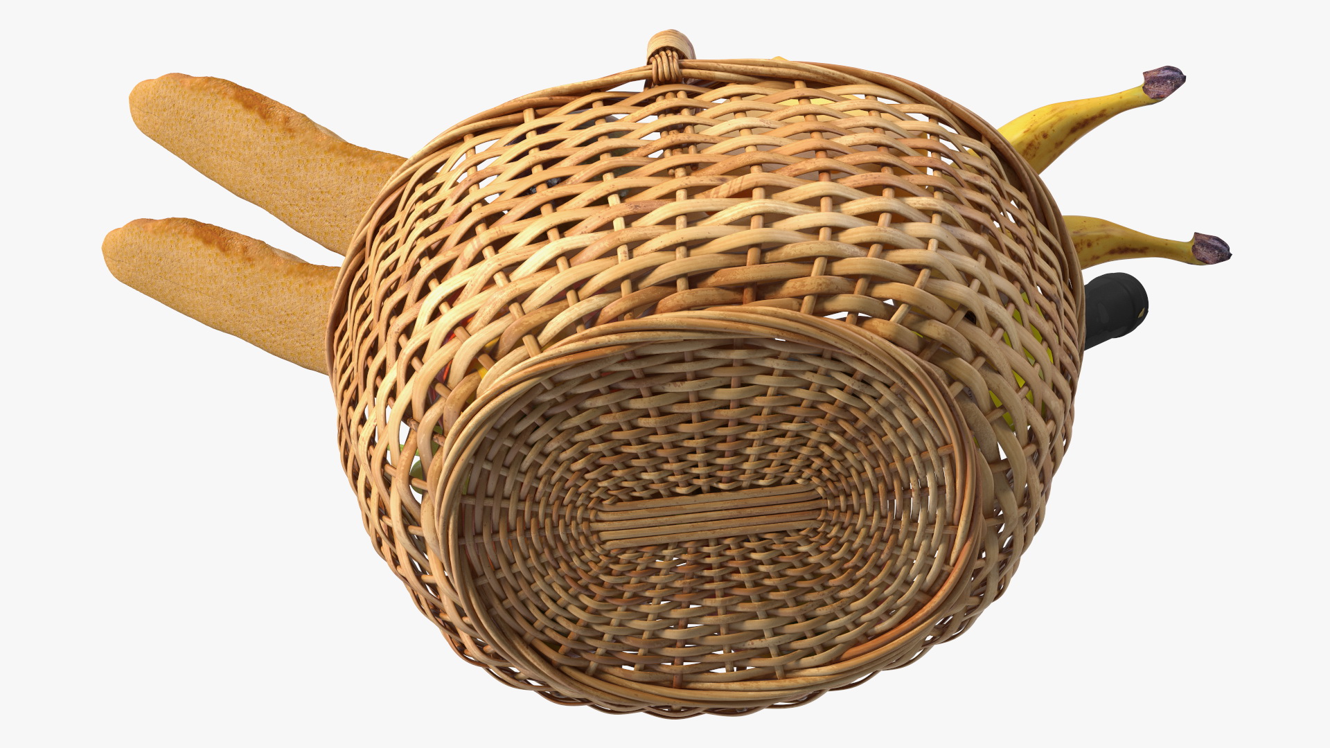 Straw Basket Full of Products 3D model