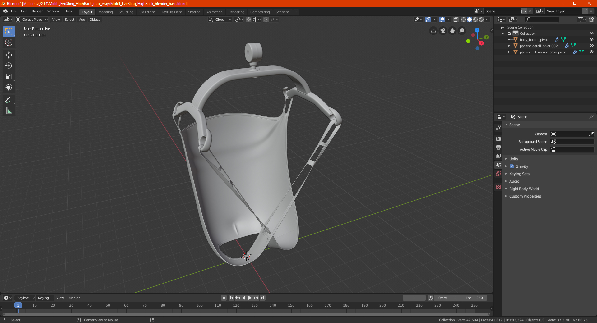 Molift EvoSling HighBack 3D model