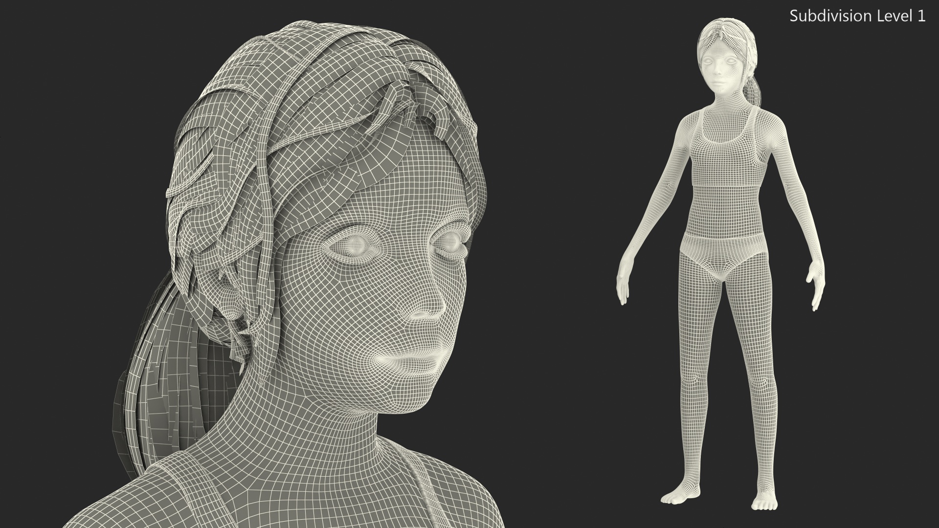 Kid Girl Fur 3D