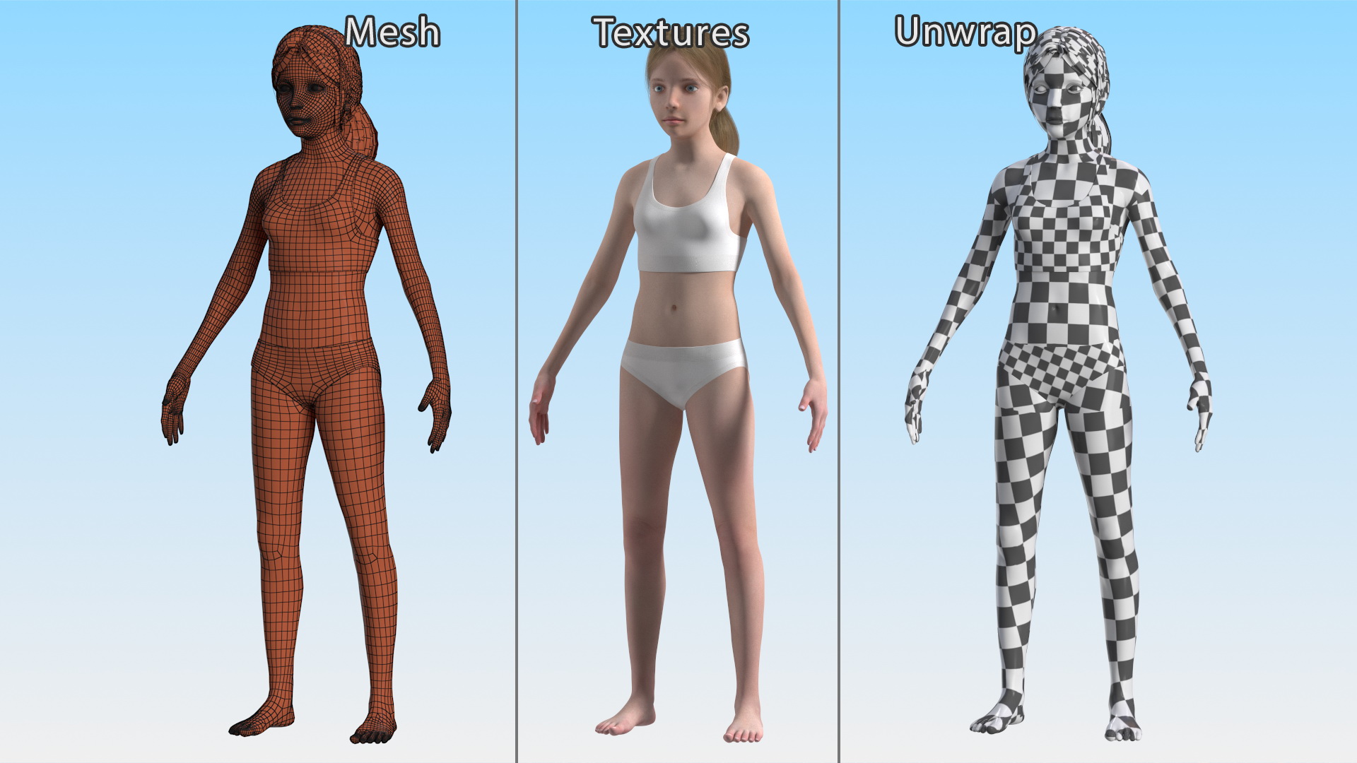 Kid Girl Fur 3D