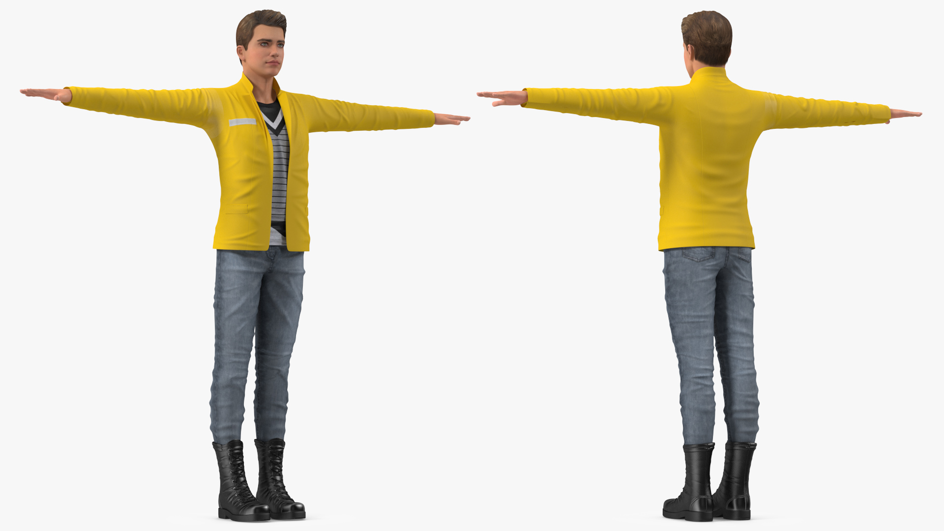 3D Teenage Boy Fashionable Style T Pose