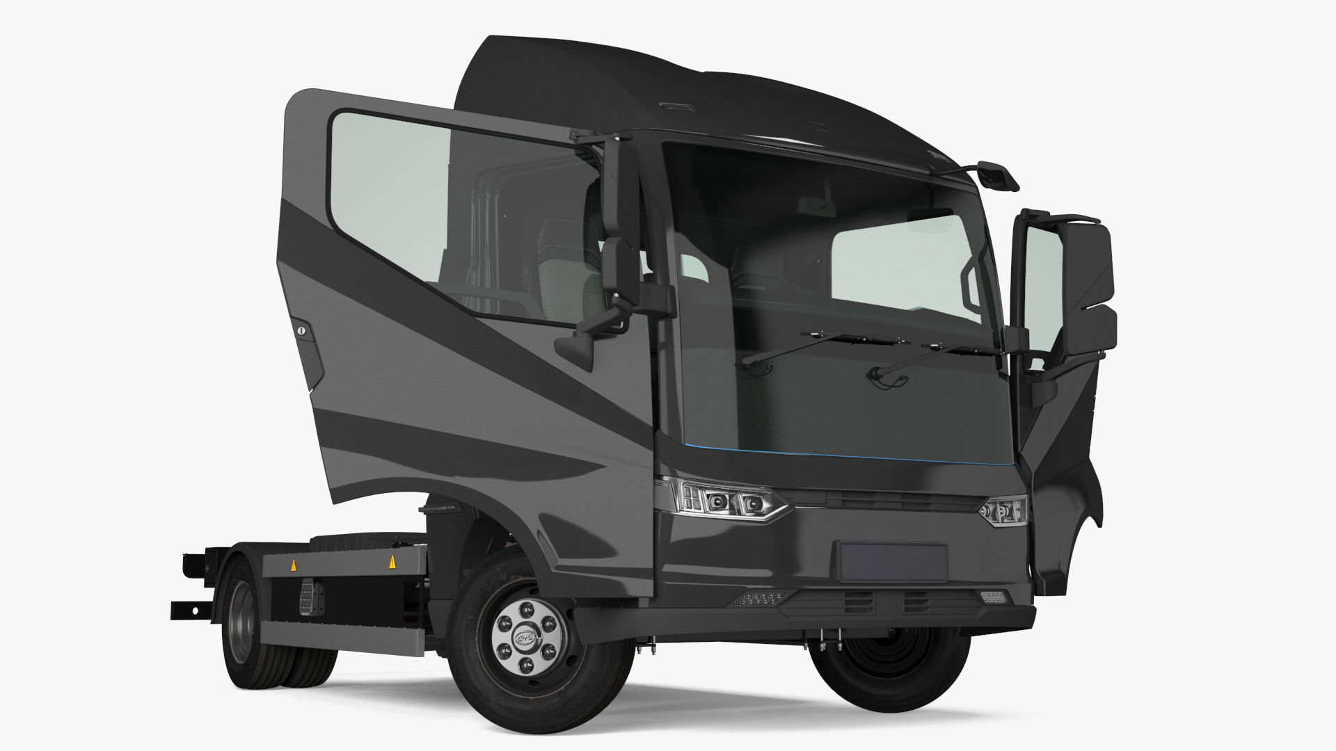 3D Black Truck No Cargo Rigged for Cinema 4D