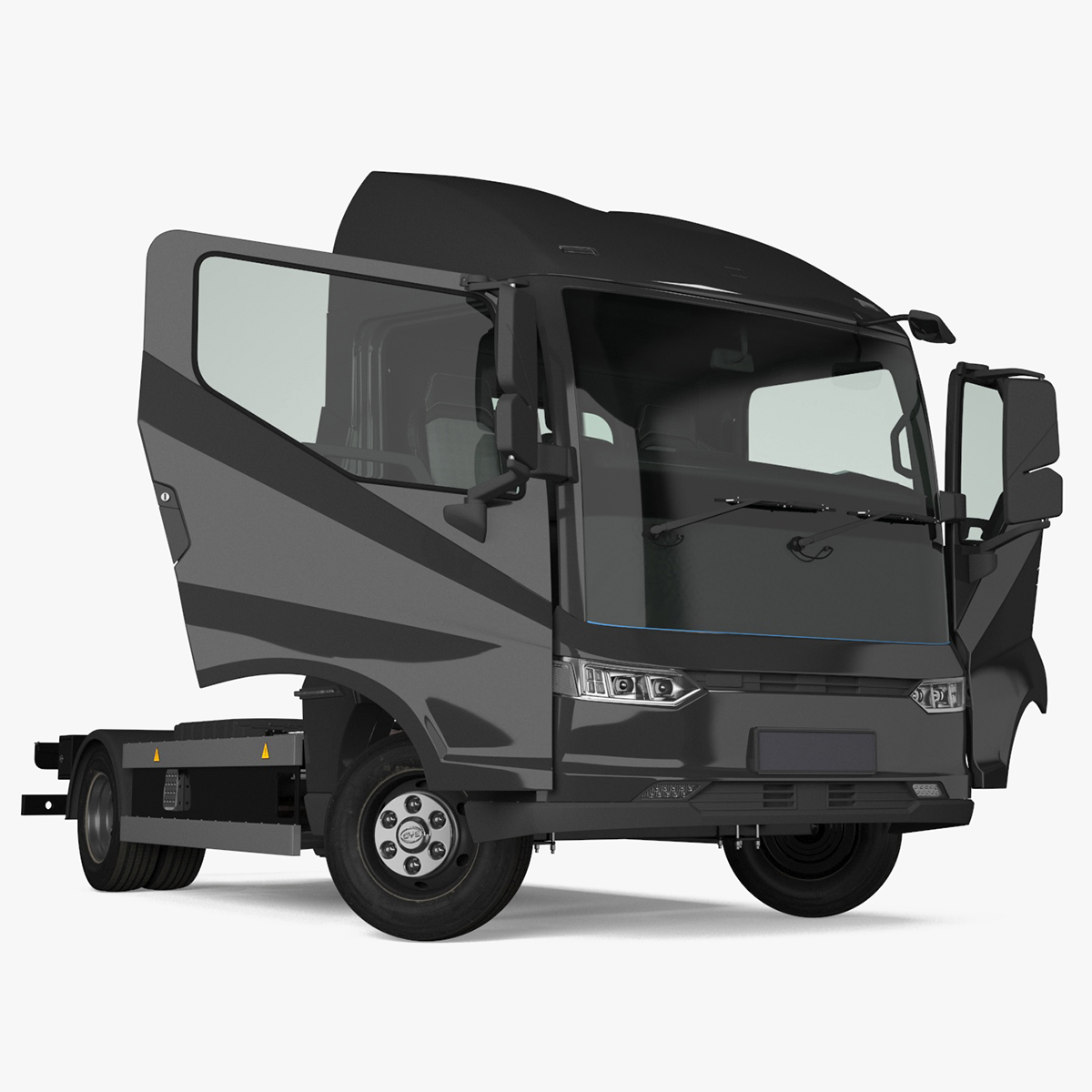 3D Black Truck No Cargo Rigged for Cinema 4D