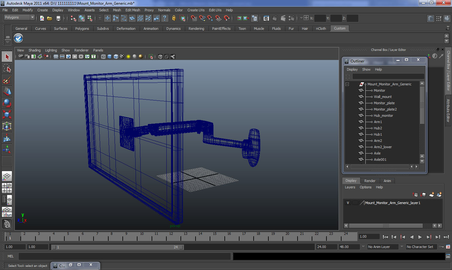 3D model Mount Monitor Arm Generic