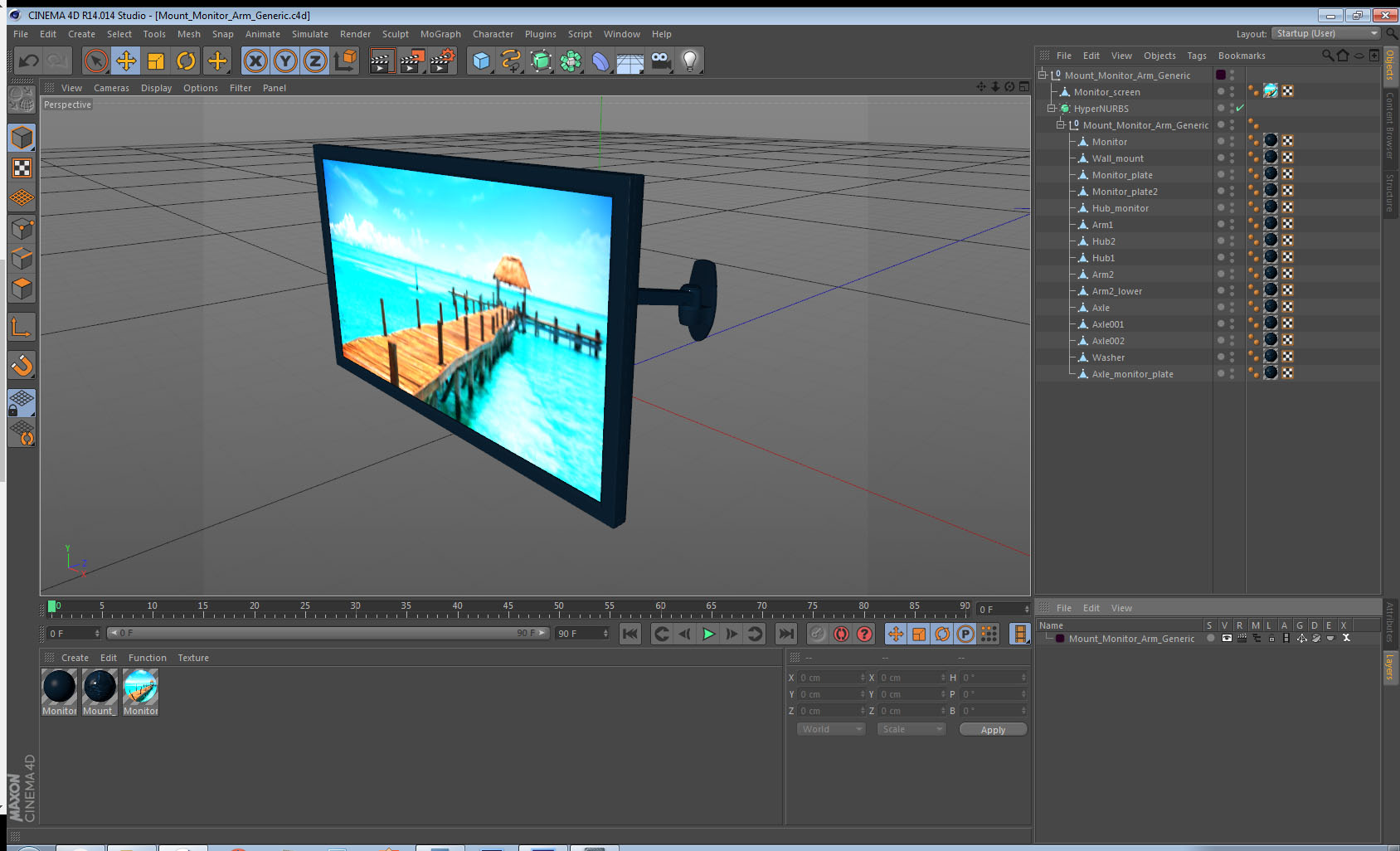 3D model Mount Monitor Arm Generic