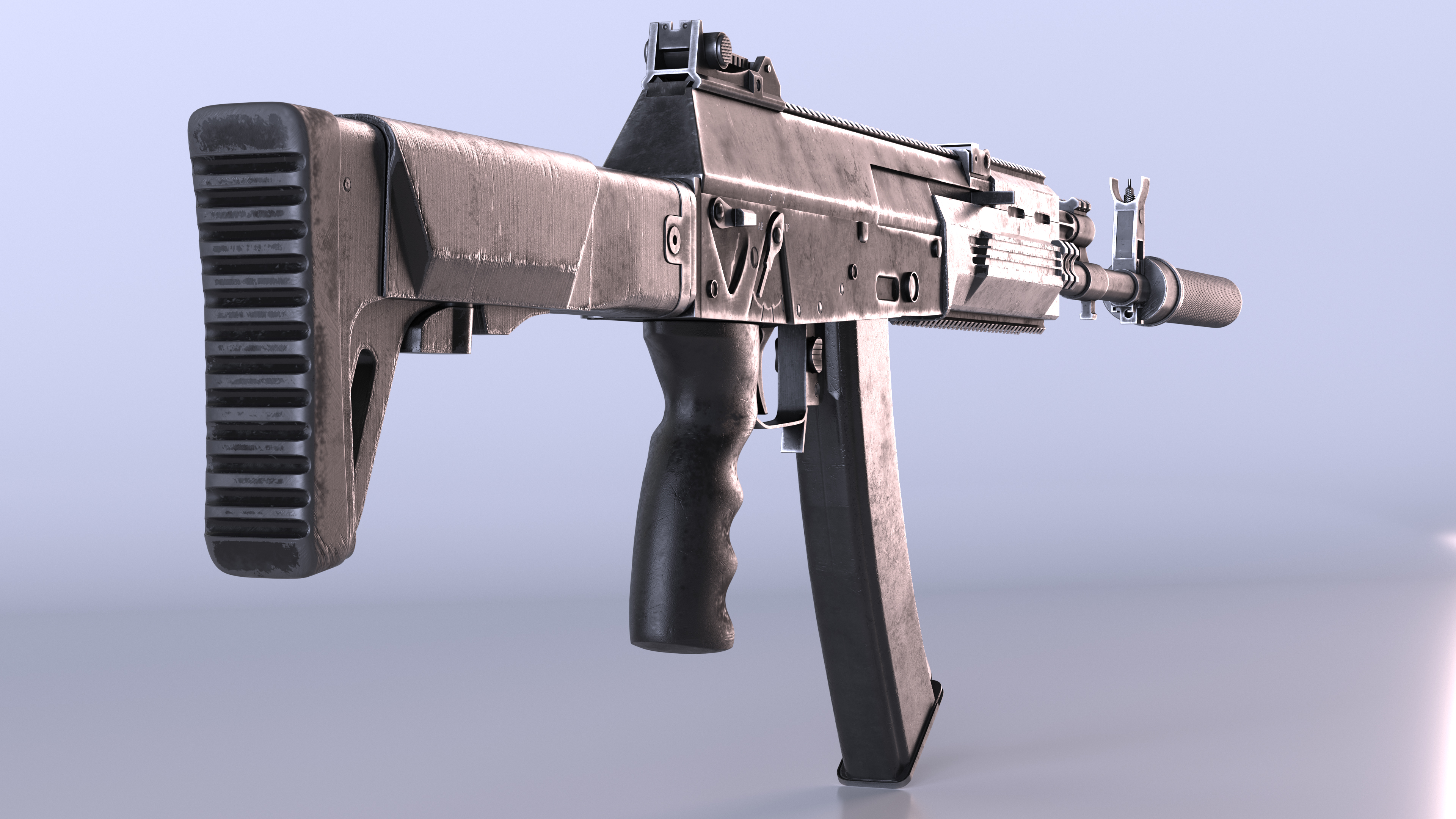 3D model Russian Assault Rifle AK-12 2011 with Silencer Old