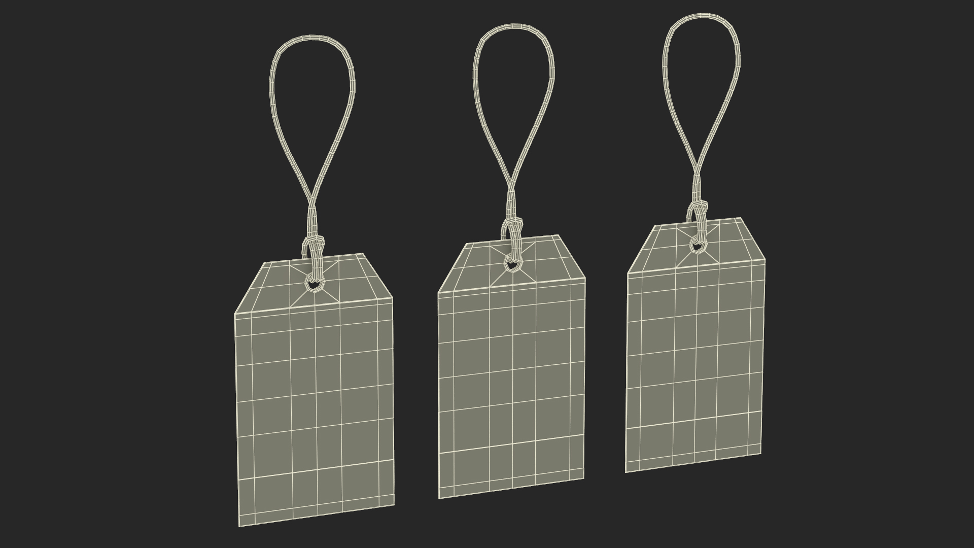 Label Tag Square  Chamfered 3D
