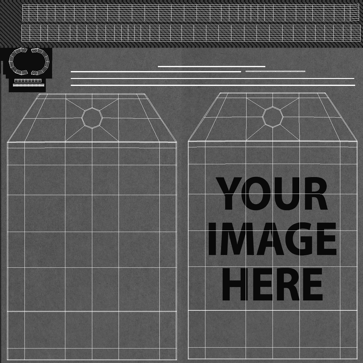 Label Tag Square  Chamfered 3D