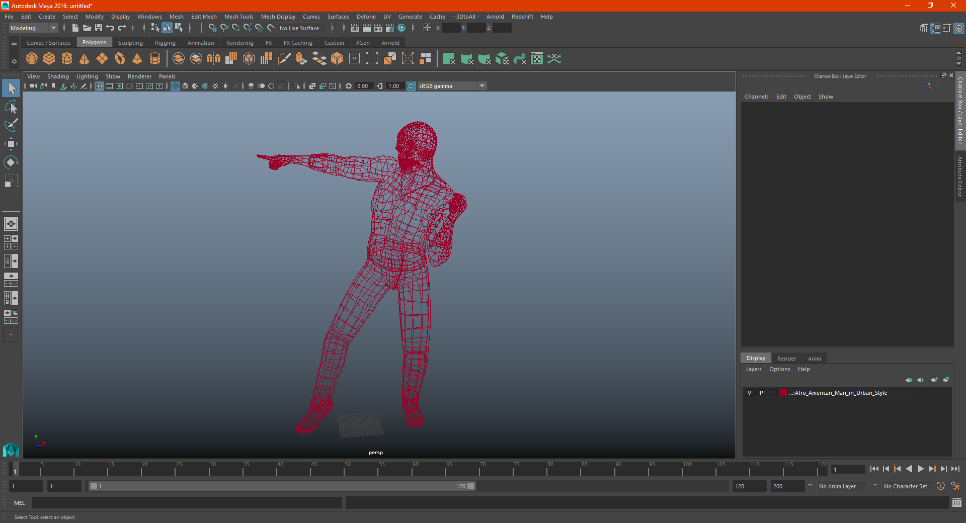 Afro American Man in Urban Style 3D