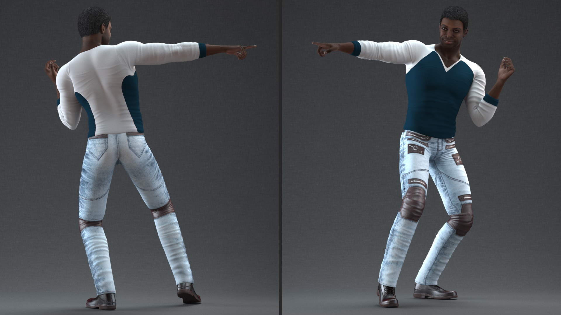 Afro American Man in Urban Style 3D