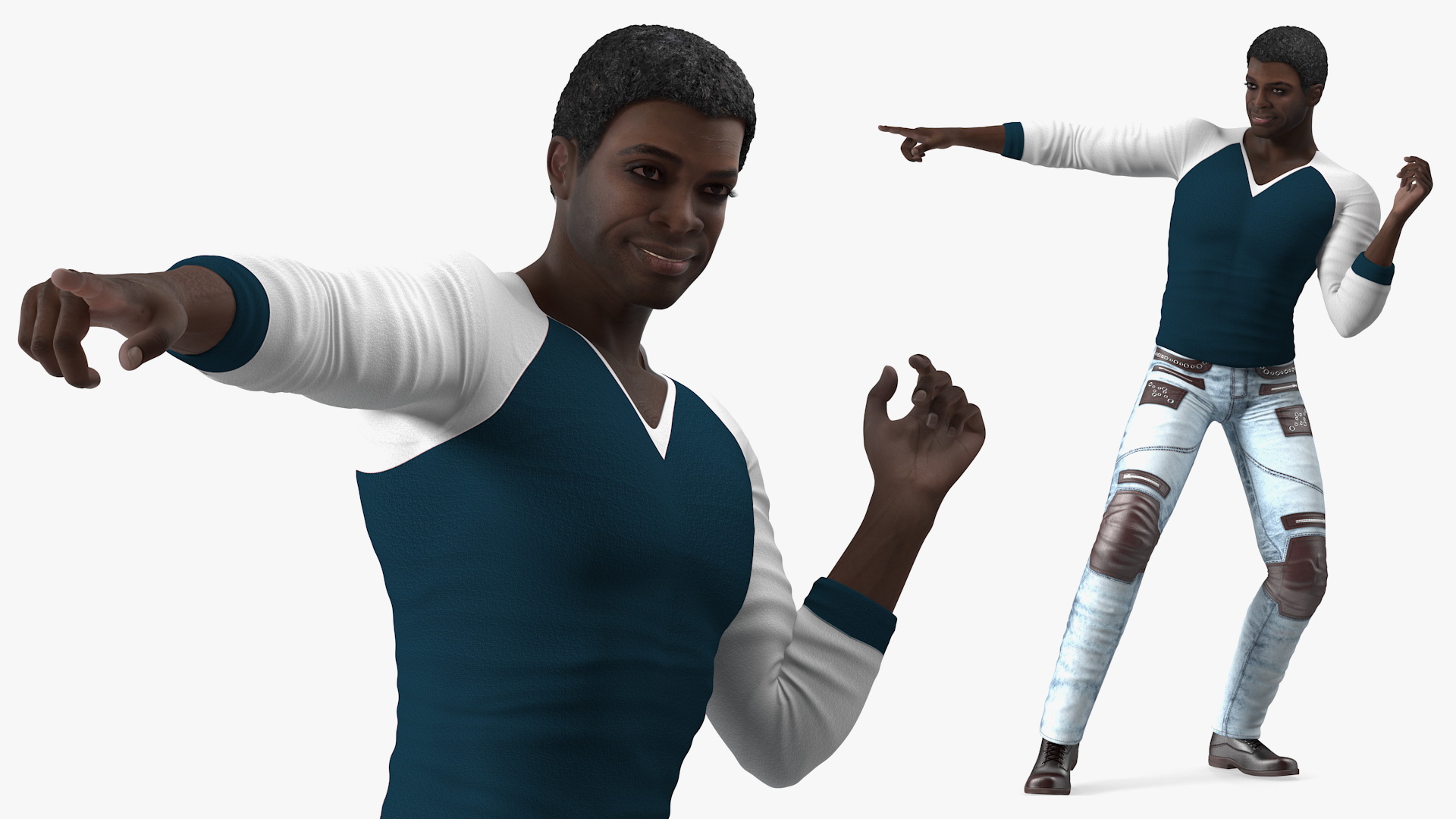 Afro American Man in Urban Style 3D