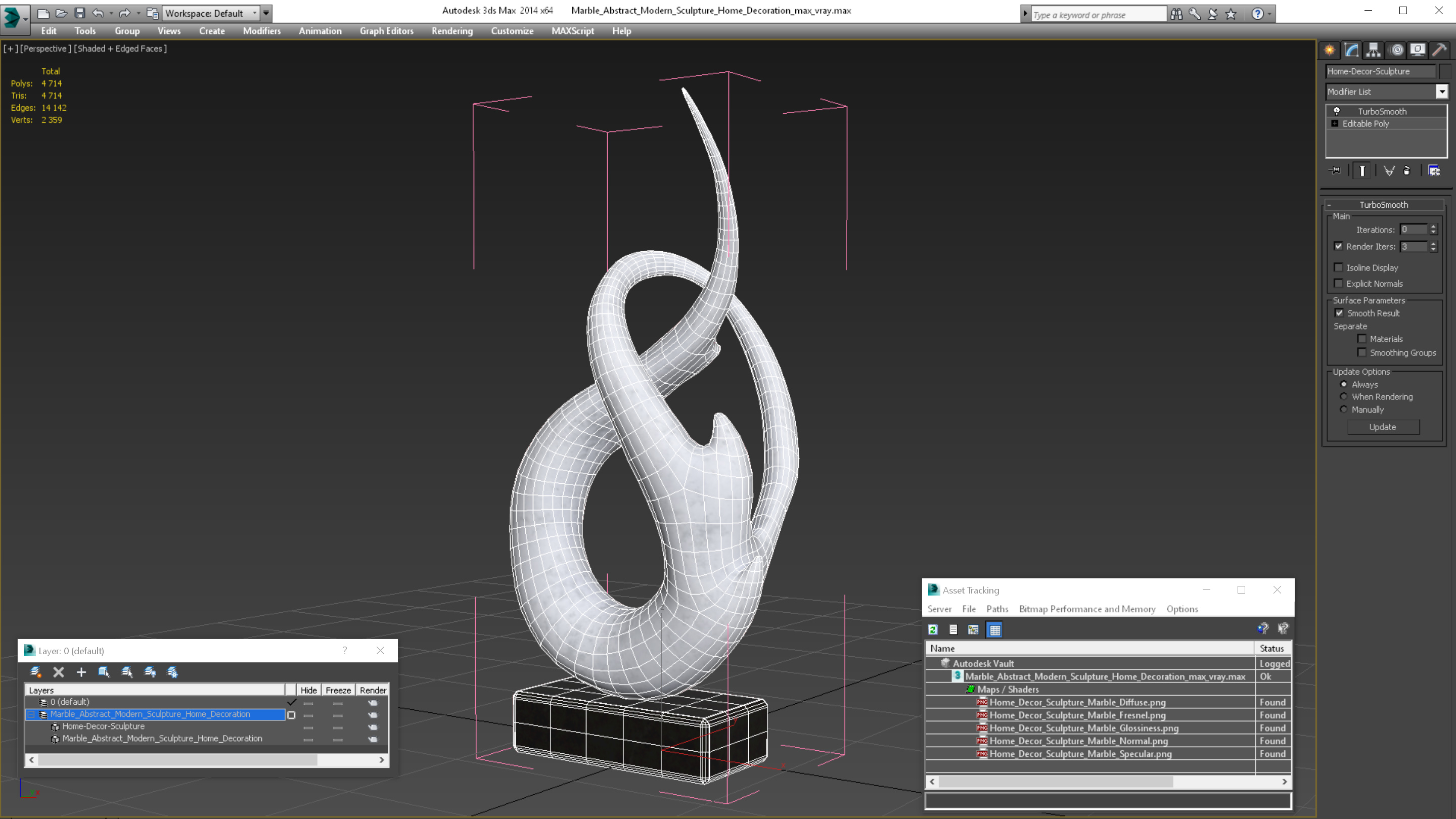 3D Marble Abstract Modern Sculpture Home Decoration model