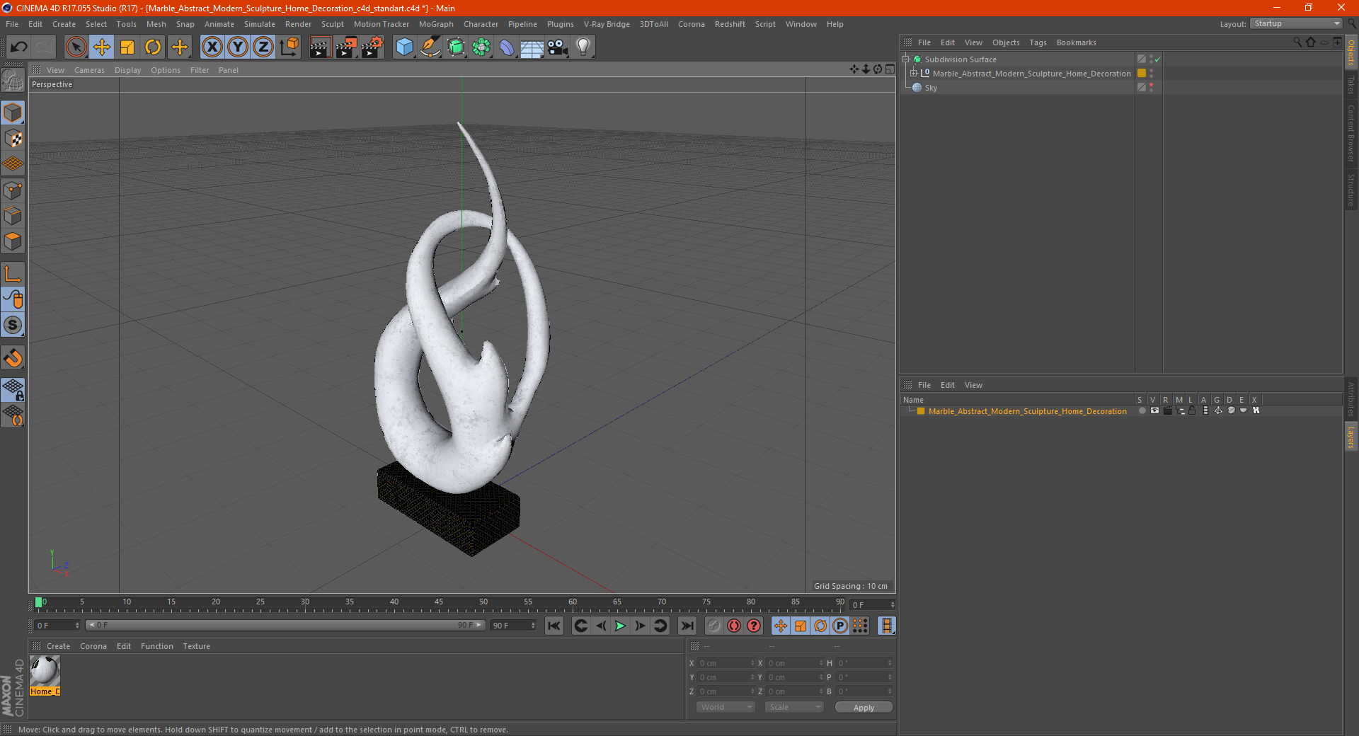 3D Marble Abstract Modern Sculpture Home Decoration model
