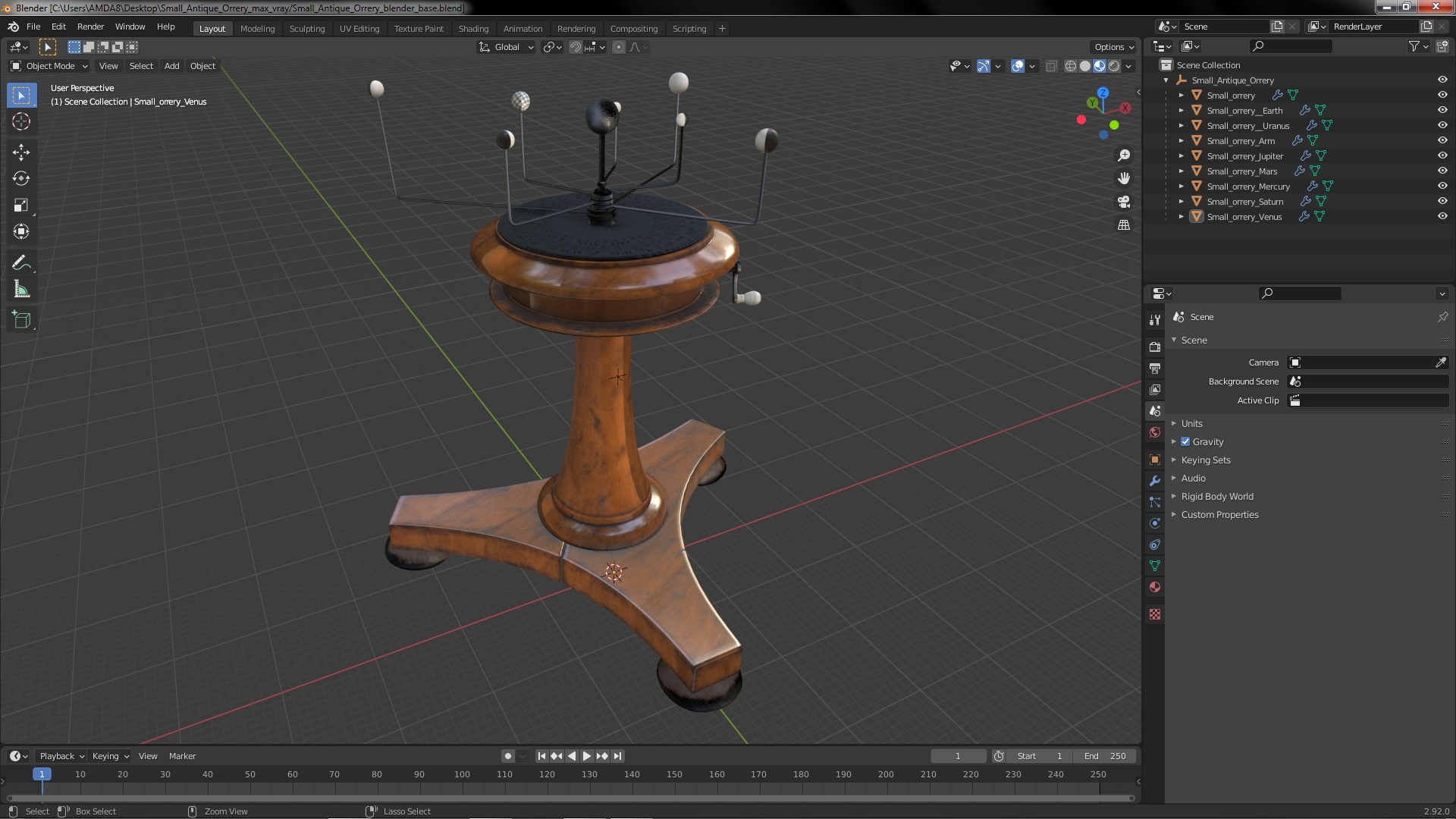 3D model Small Antique Orrery
